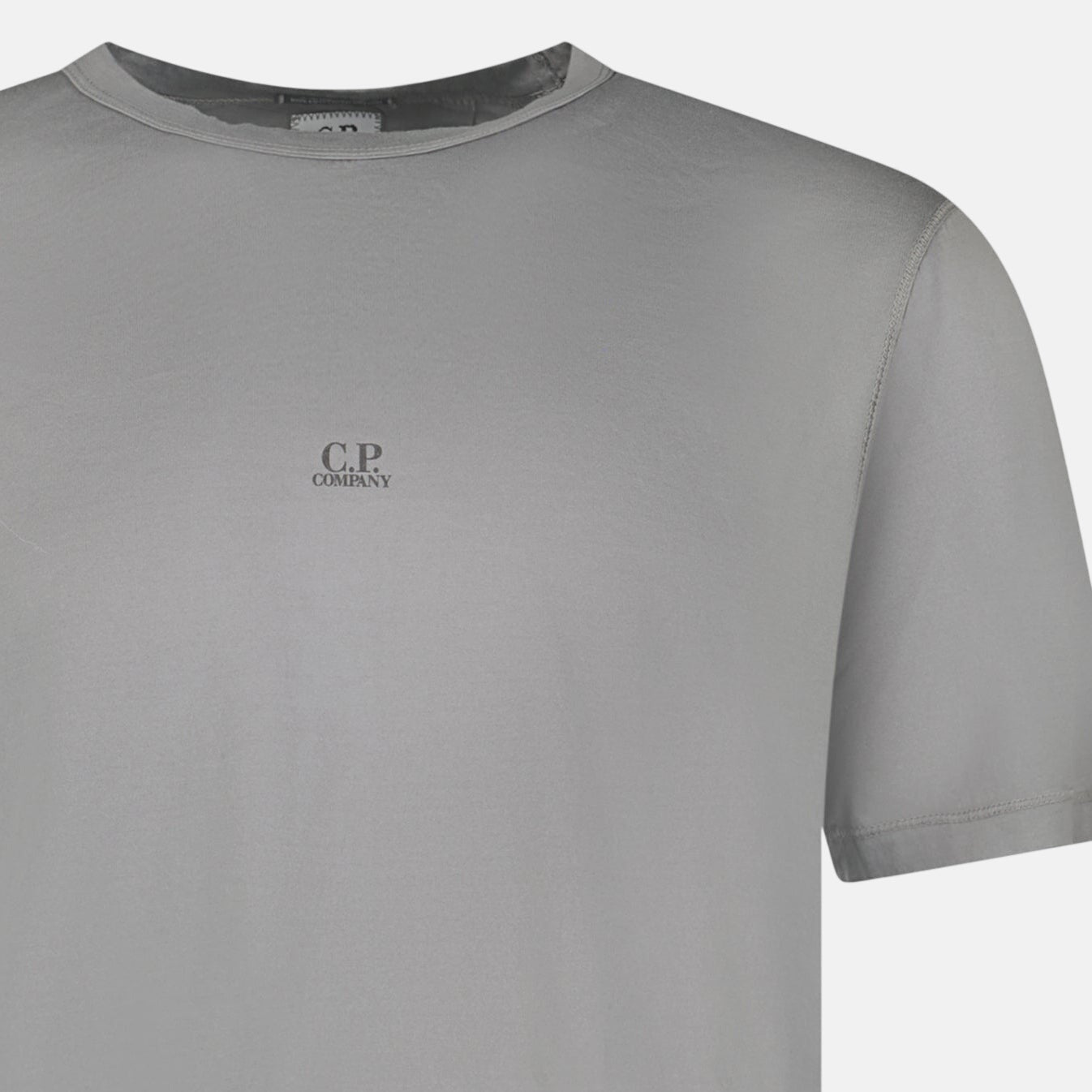 CP Company 70/2 Mercerised Jersey Logo Patch T-Shirt Grey - G2 - northern threads uk