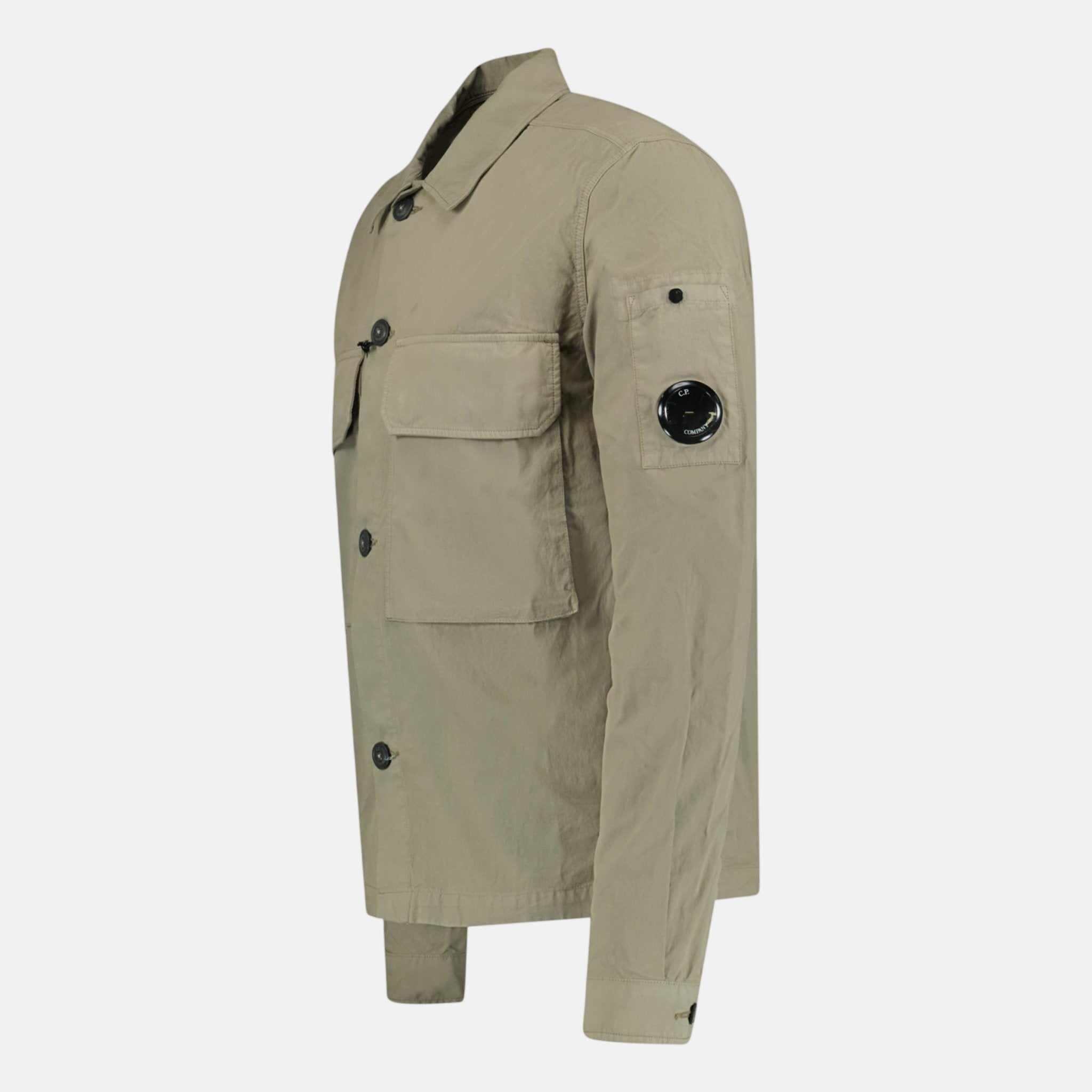 CP Company Button Up Lens Overshirt Light Khaki - northern threads