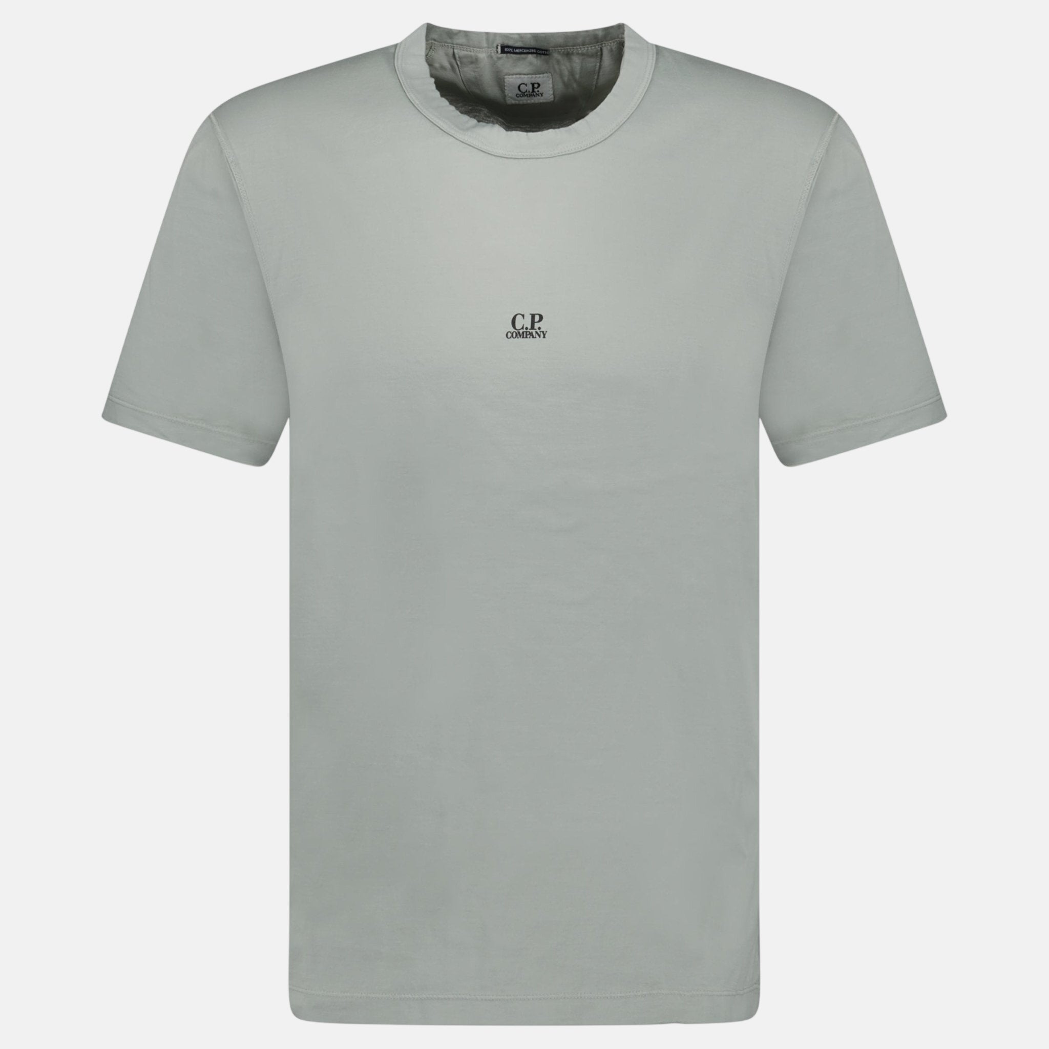 CP Company Chest Writing Logo T-Shirt Grey - C92 - northern threads uk