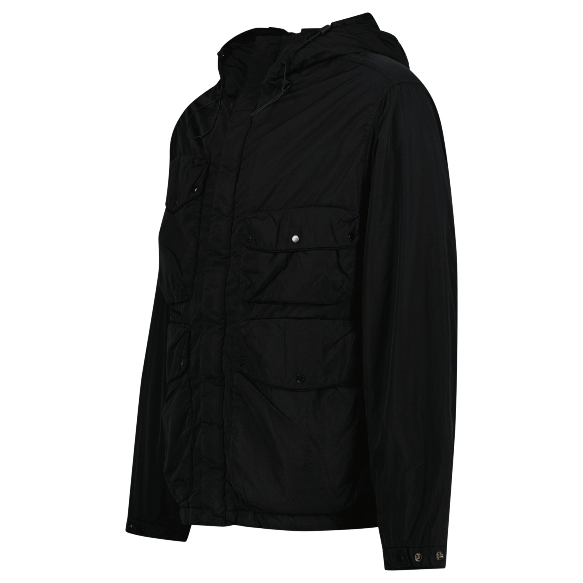 CP Company Chrome - R Padded Goggle Jacket Black - Rail 7 U - northern threads uk