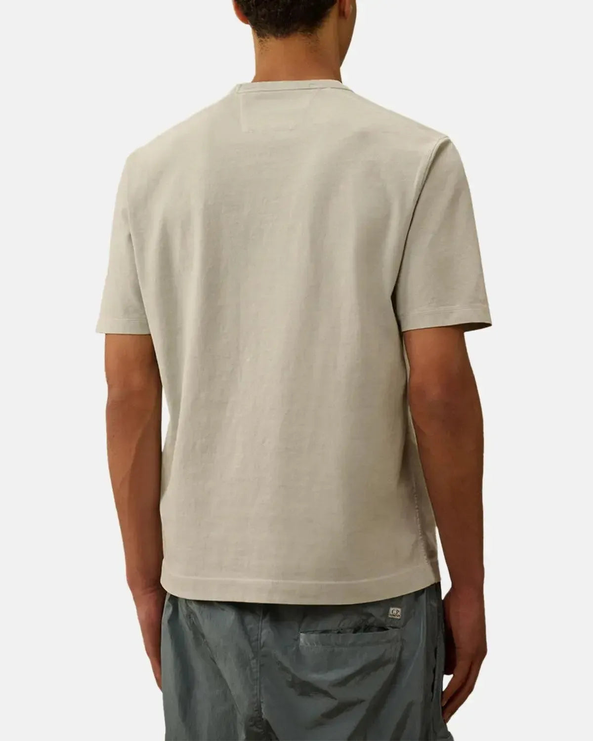 CP COMPANY-CP COMPANY 1020 JERSEY LOGO T-SHIRT BLUE FOX-NORTHERN THREADS DESIGNER MENSWEAR