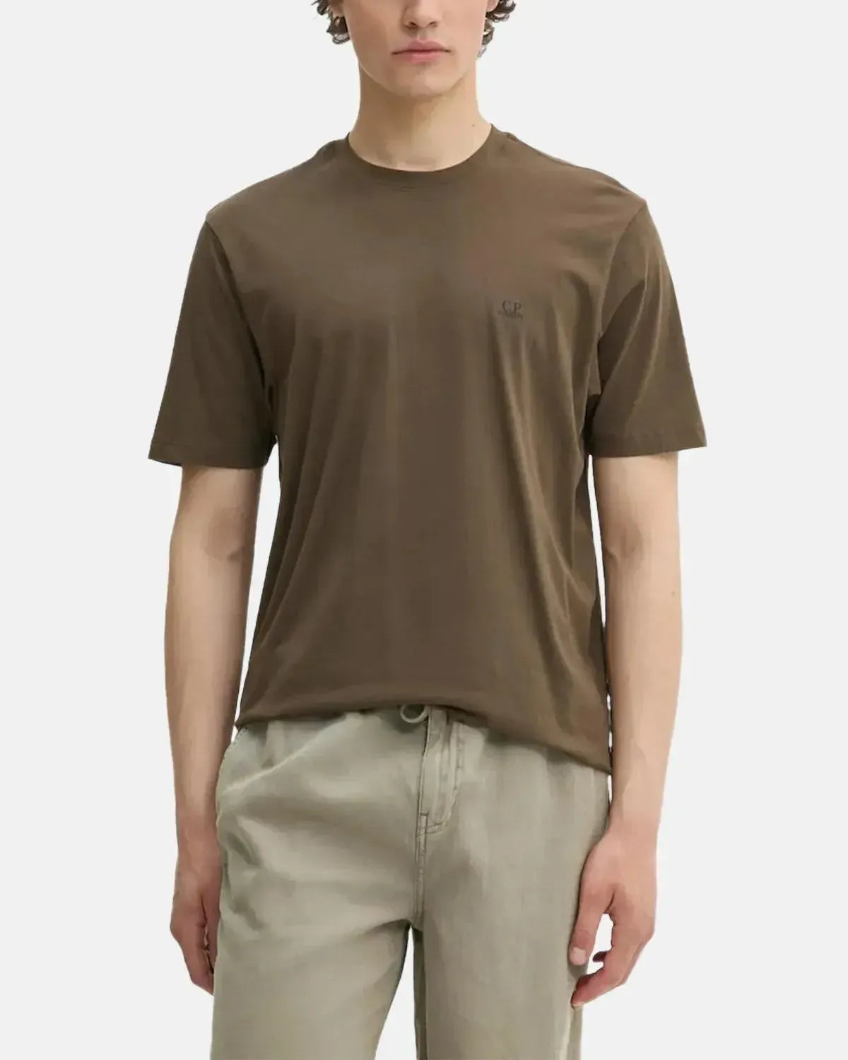 CP COMPANY-CP COMPANY 30/1 JERSEY BACK GOGGLE T-SHIRT IVY GREEN-NORTHERN THREADS DESIGNER MENSWEAR
