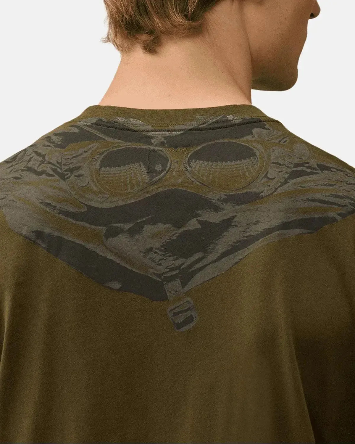 CP COMPANY-CP COMPANY 30/1 JERSEY BACK GOGGLE T-SHIRT IVY GREEN-NORTHERN THREADS DESIGNER MENSWEAR