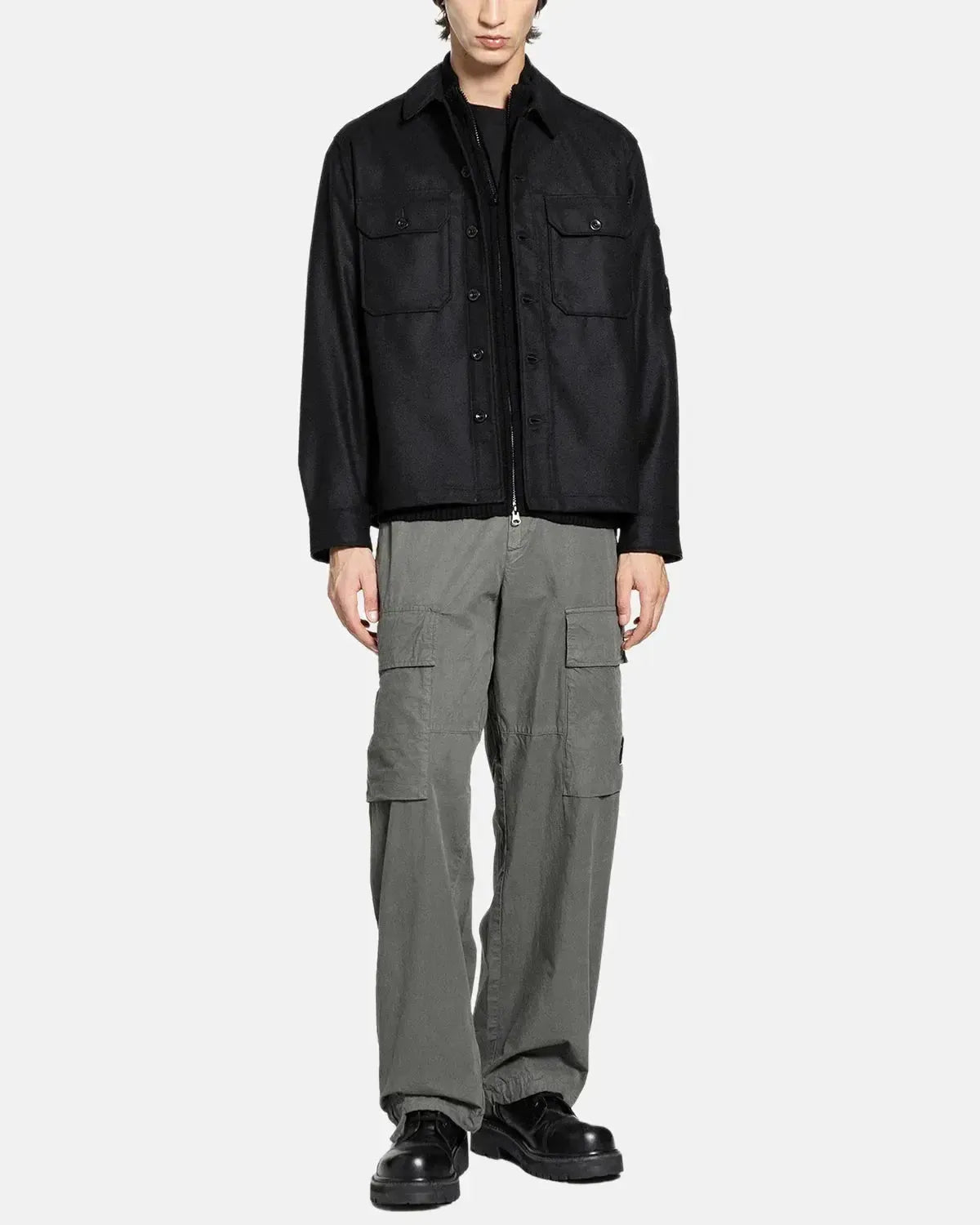 CP COMPANY-CP COMPANY 30/1 JERSEY BACK LOGO T-SHIRT BLACK-NORTHERN THREADS DESIGNER MENSWEAR