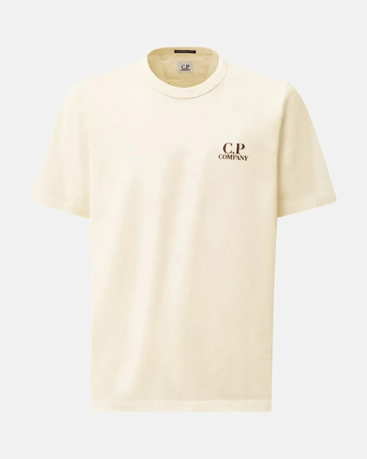 CP COMPANY-CP COMPANY 30/1 JERSEY BACK LOGO T-SHIRT GAUZE WHITE-NORTHERN THREADS DESIGNER MENSWEAR