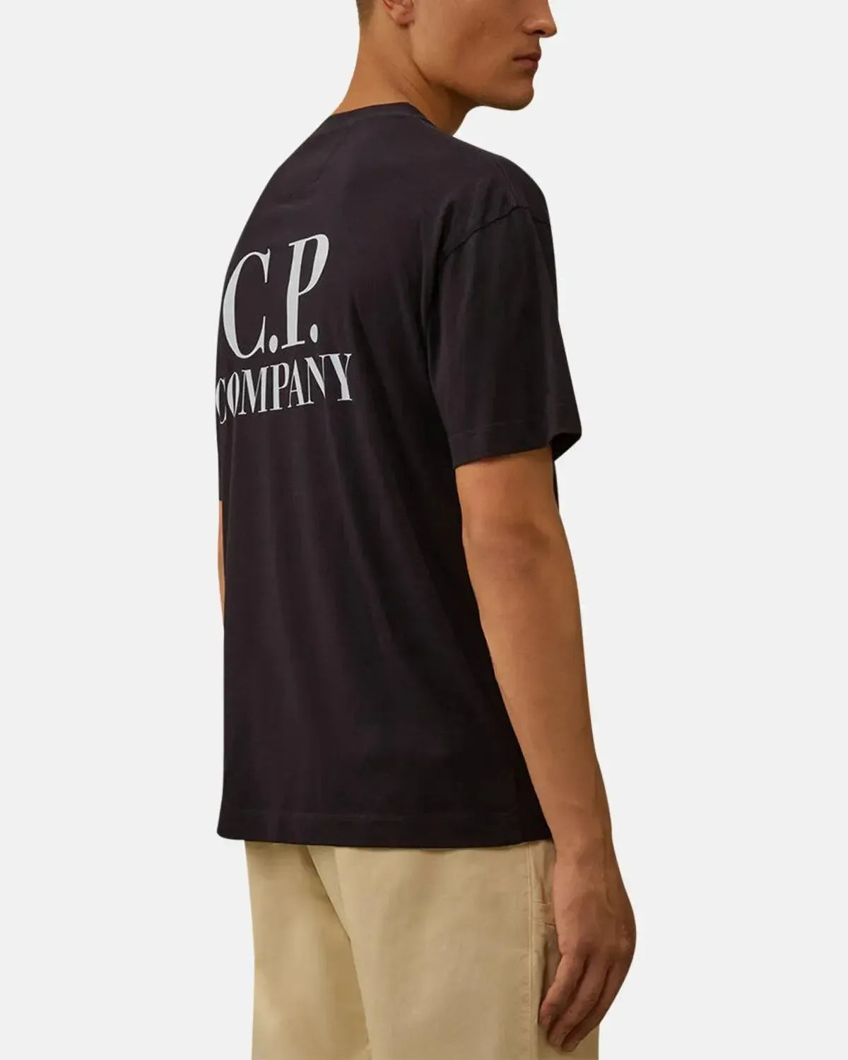 CP COMPANY-CP COMPANY 30/1 JERSEY BACK LOGO T-SHIRT TOTAL ECLIPSE-NORTHERN THREADS DESIGNER MENSWEAR