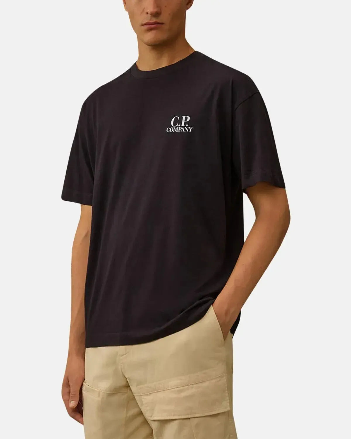 CP COMPANY-CP COMPANY 30/1 JERSEY BACK LOGO T-SHIRT TOTAL ECLIPSE-NORTHERN THREADS DESIGNER MENSWEAR