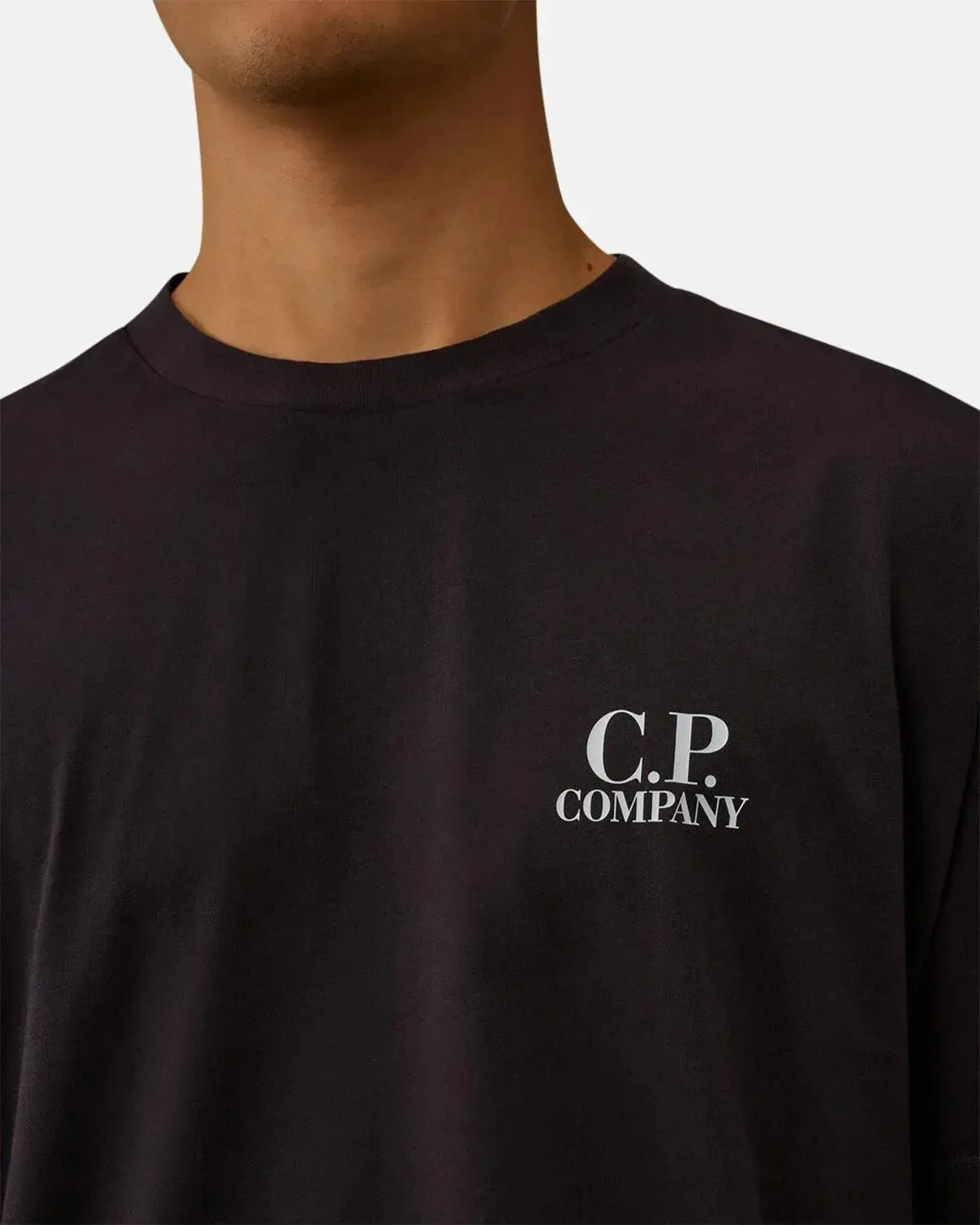 CP COMPANY-CP COMPANY 30/1 JERSEY BACK LOGO T-SHIRT TOTAL ECLIPSE-NORTHERN THREADS DESIGNER MENSWEAR