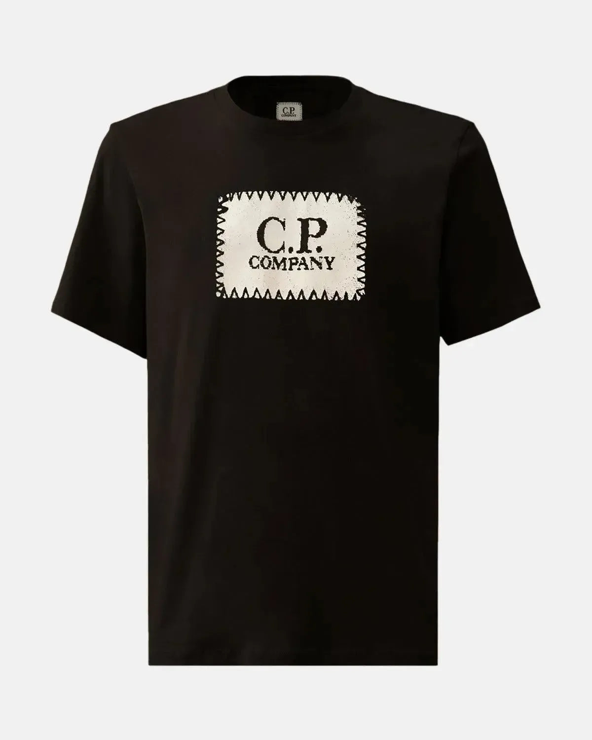 CP COMPANY-CP COMPANY 30/1 JERSEY LABEL LOGO T-SHIRT BLACK-NORTHERN THREADS DESIGNER MENSWEAR