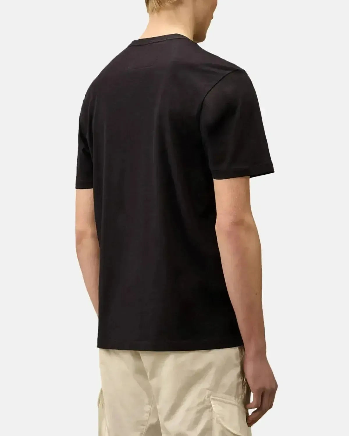 CP COMPANY-CP COMPANY 30/1 JERSEY LOGO LABEL T-SHIRT TOTAL ECLIPSE-NORTHERN THREADS DESIGNER MENSWEAR