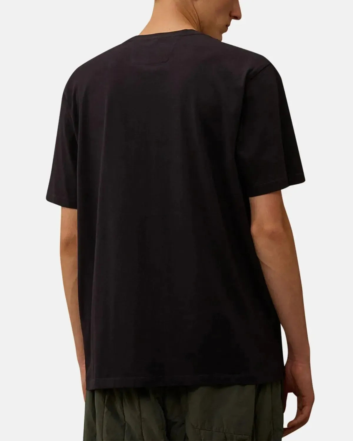 CP COMPANY-CP COMPANY 30/1 JERSEY VERTICAL LOGO T-SHIRT TOTAL ECLIPSE-NORTHERN THREADS DESIGNER MENSWEAR