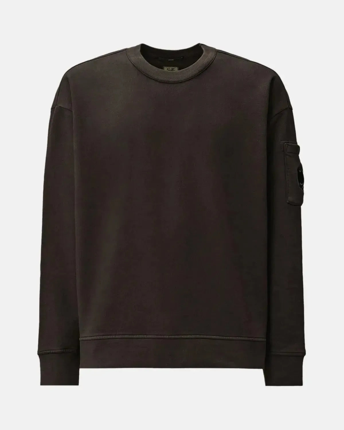 CP COMPANY-CP COMPANY BRUSHED AND EMERIZED DIAGONAL RAISED FLEECE BOXY SWEAT DARK SHADOW GREY-NORTHERN THREADS DESIGNER MENSWEAR
