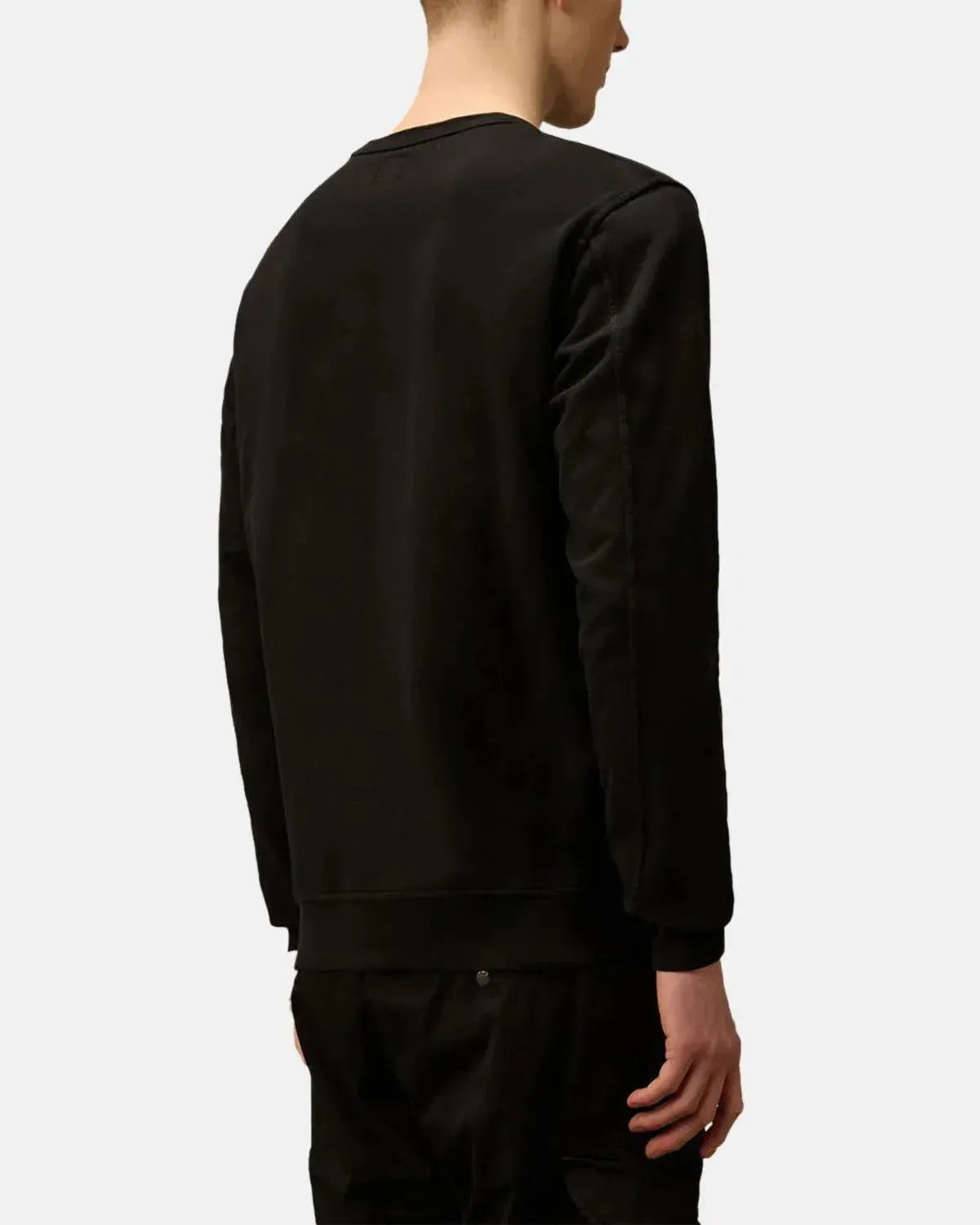 CP COMPANY-CP COMPANY LIGHT FLEECE CREWNECK LENS SWEATSHIRT BLACK-NORTHERN THREADS DESIGNER MENSWEAR