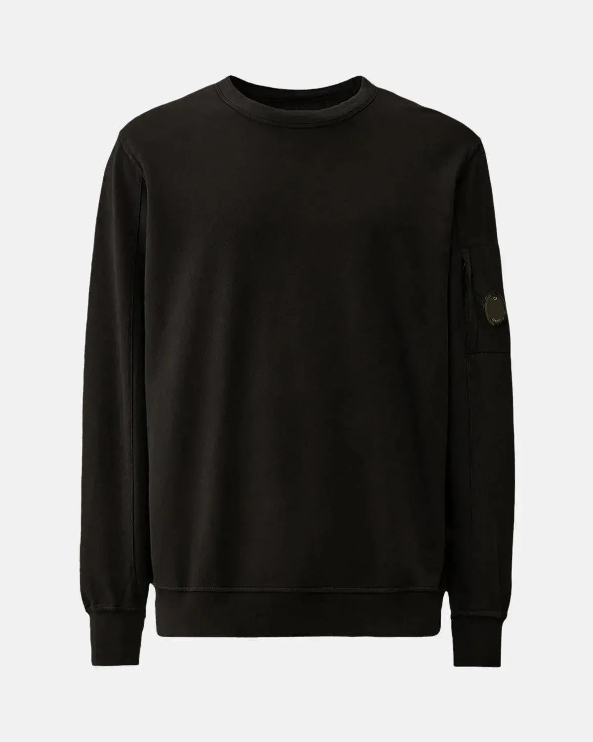 CP COMPANY-CP COMPANY LIGHT FLEECE CREWNECK LENS SWEATSHIRT BLACK-NORTHERN THREADS DESIGNER MENSWEAR