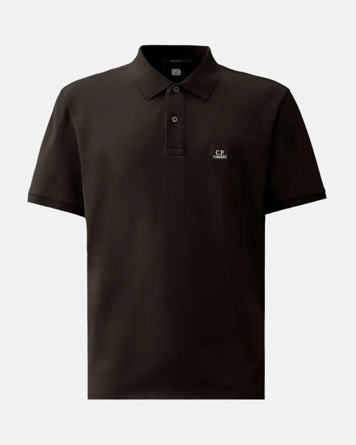 CP COMPANY-CP COMPANY STRETCH PIQUET LOGO POLO BLACK-NORTHERN THREADS DESIGNER MENSWEAR