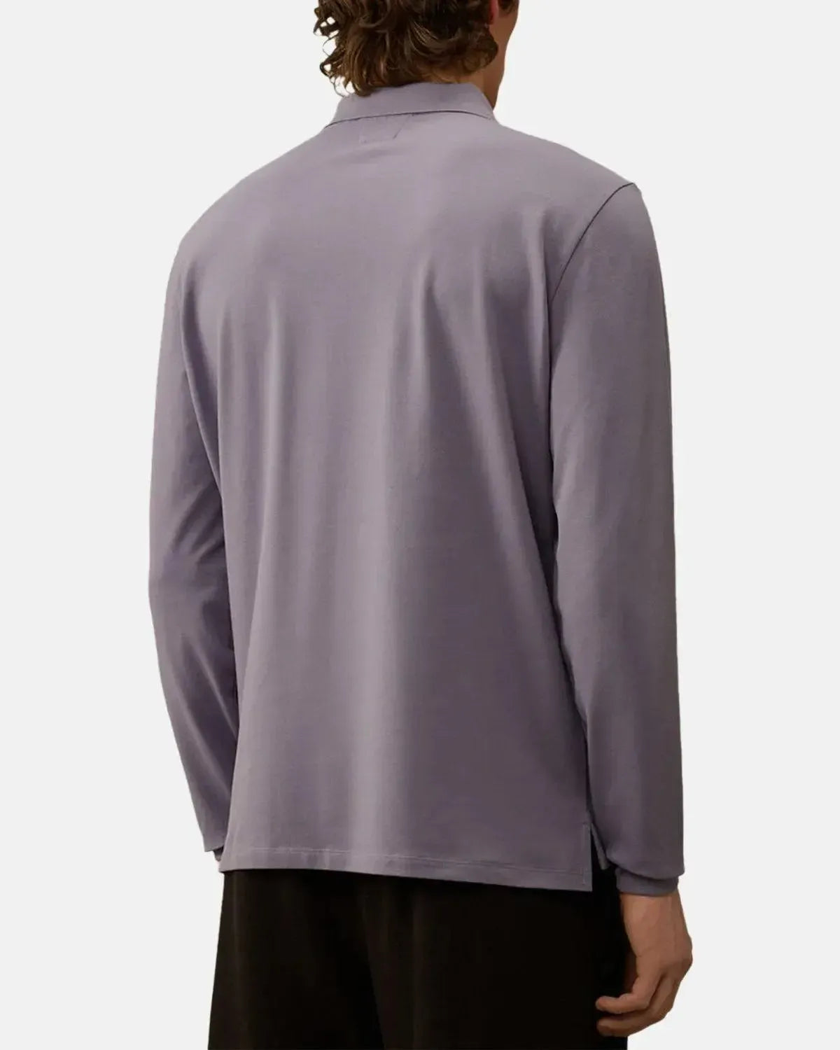 CP COMPANY-CP COMPANY STRETCH PIQUET LONGSLEEVE POLO LAVENDER-NORTHERN THREADS DESIGNER MENSWEAR