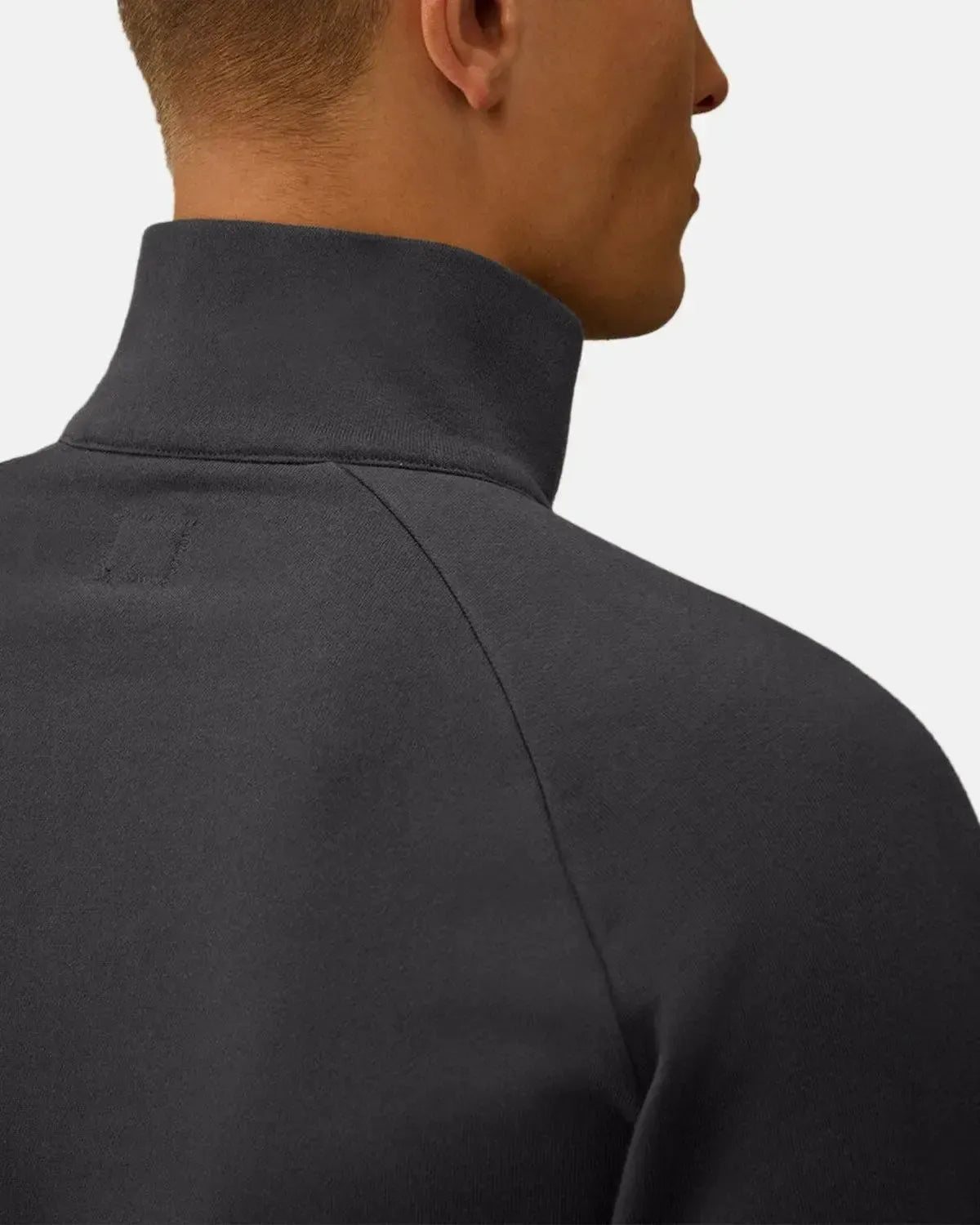 CP COMPANY DIAGONAL RAISED FLEECE 1/4 ZIP SWEATSHIRT TOTAL ECLIPSE - CP-COMPANY-19CMSS153A-005086W-888-M - northern threads uk