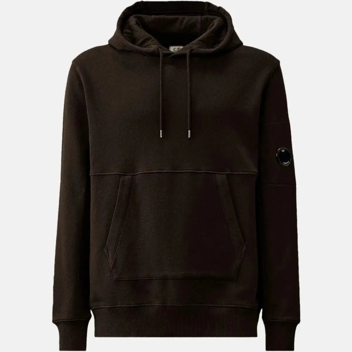 CP COMPANY DIAGONAL RAISED FLEECE LENS HOODIE BLACK | Northern