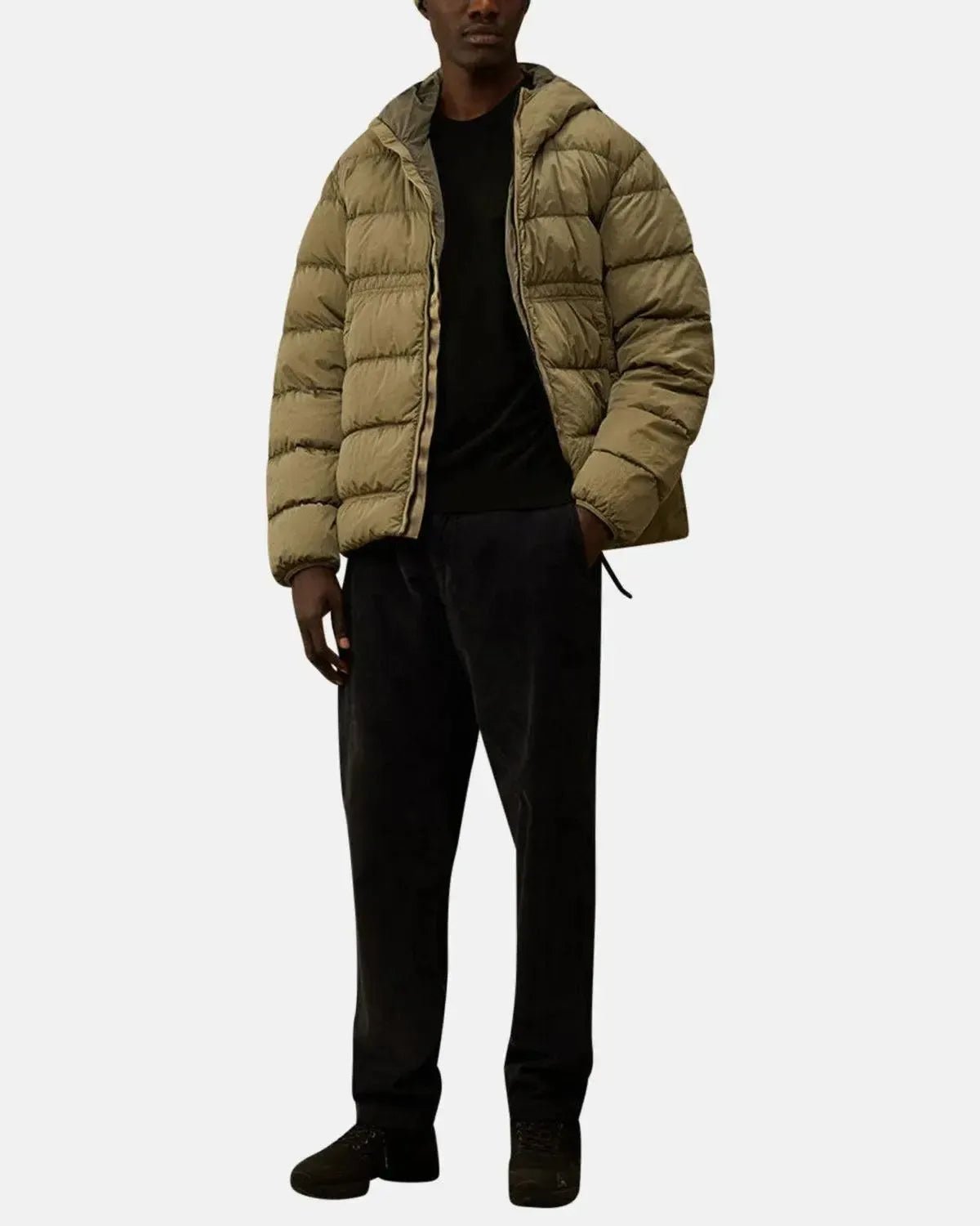 CP COMPANY EXTRAFINE MERINO WOOL CREWNECK SWEATER BLACK - CP-COMPANY-19CMKN037A-005528A-999-M - northern threads uk