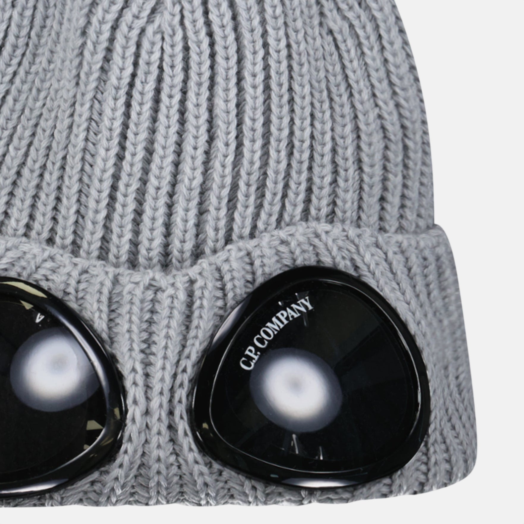 CP Company Extrafine Merino Wool Goggle Beanie Grey - northern threads
