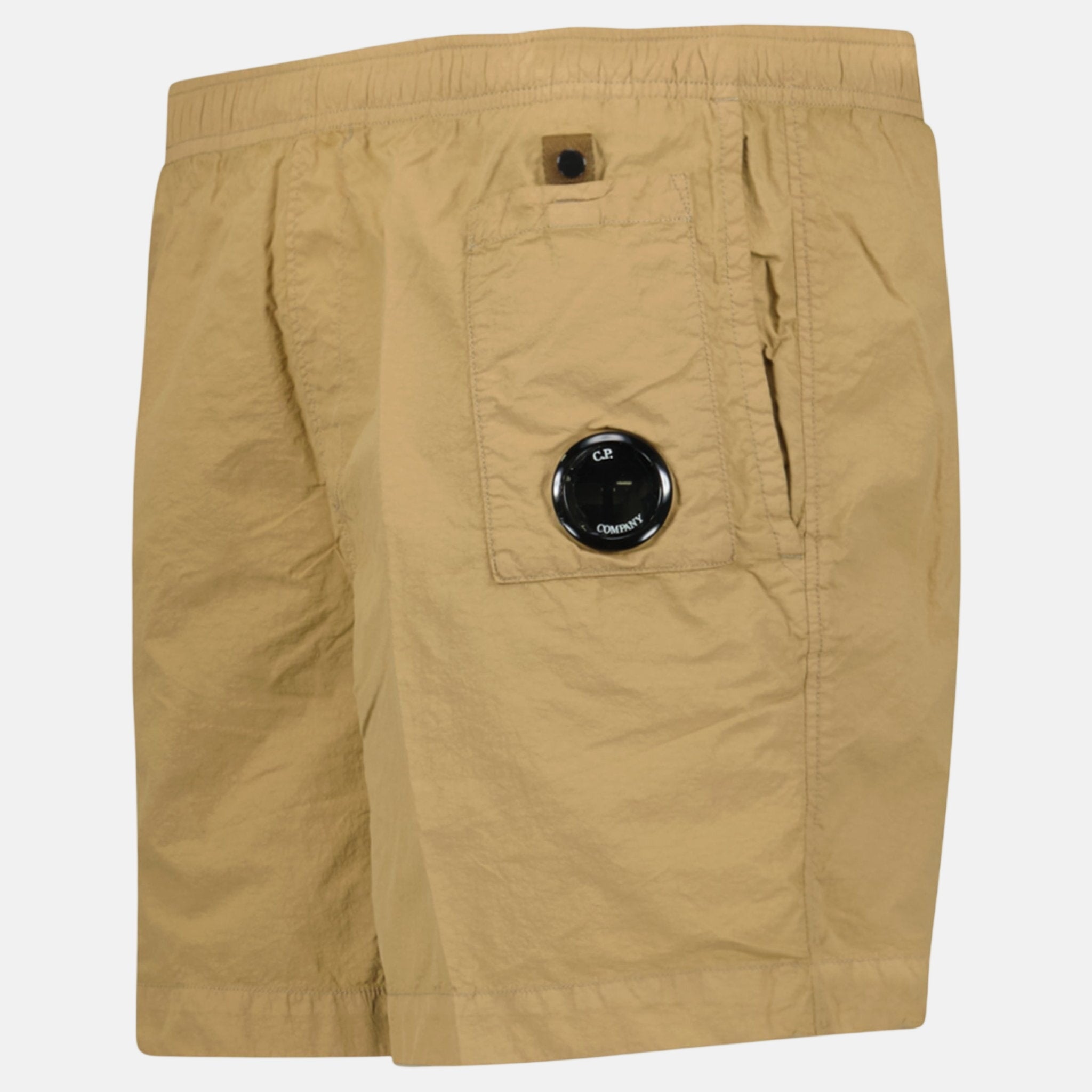 CP Company Flatt Nylon Lens - Detail Swim Shorts Sand - northern threads