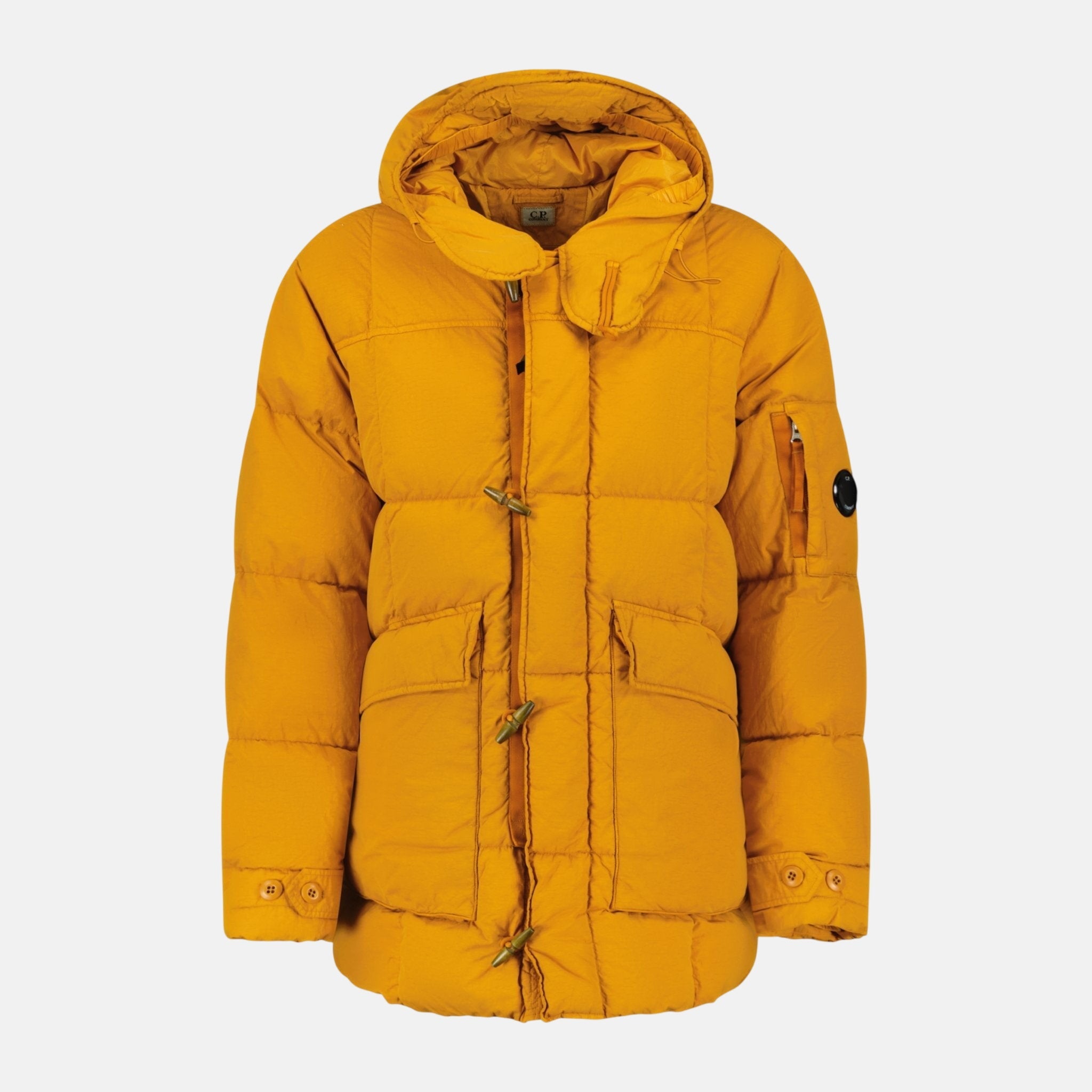 CP Company Flatt Nylon Padded Lens Shell Jacket Orange - RAIL 7 - northern threads uk