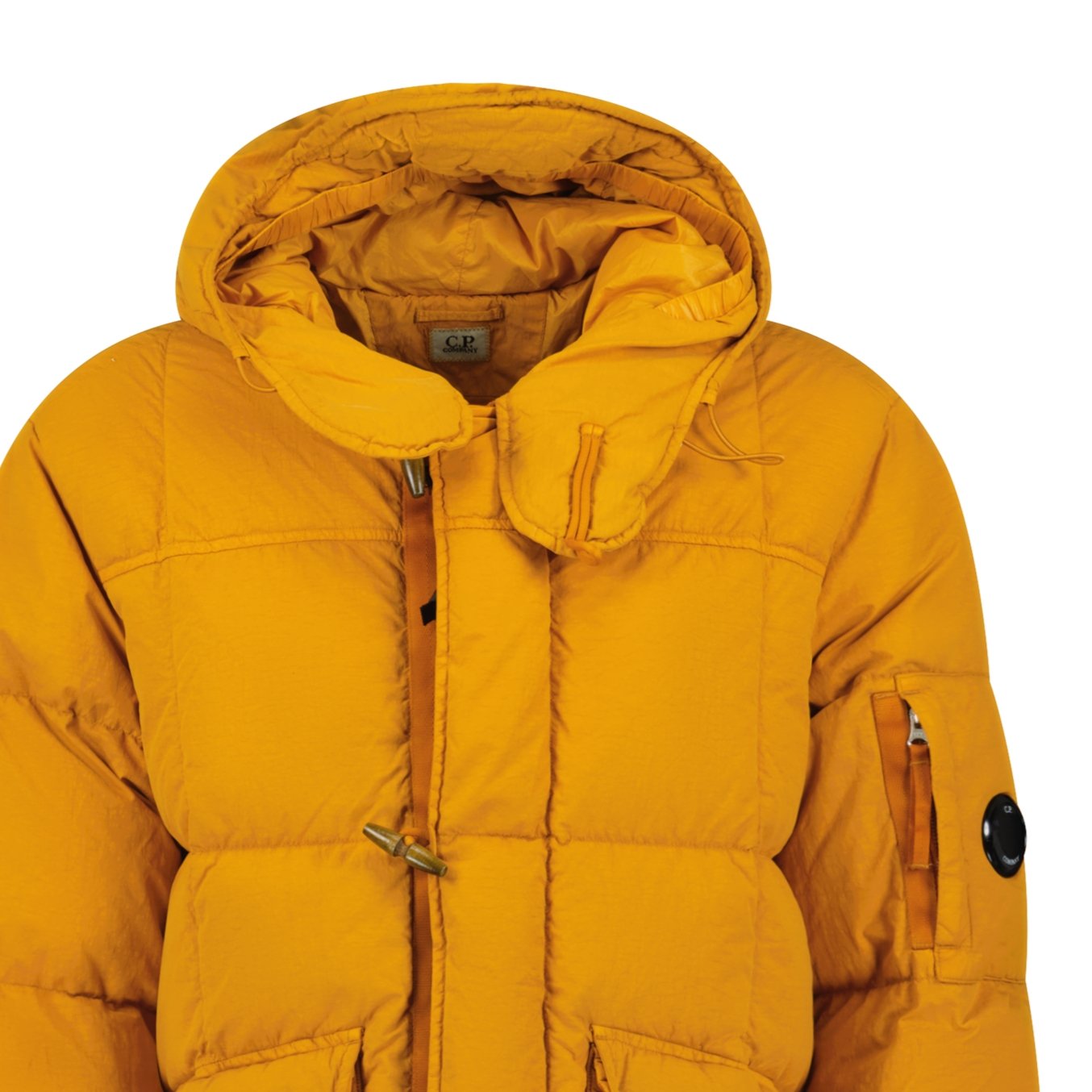 CP Company Flatt Nylon Padded Lens Shell Jacket Orange - northern threads
