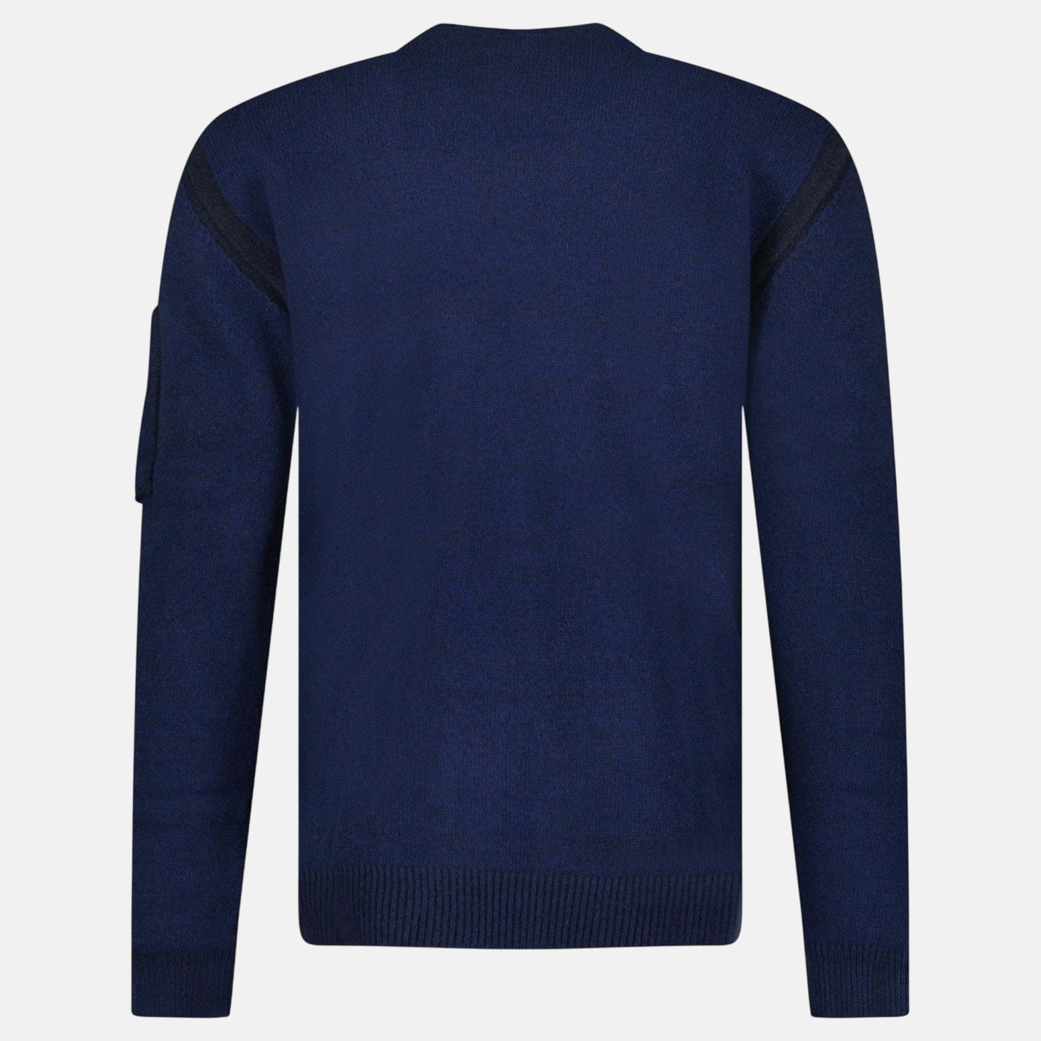 CP Company Fleece Knit Crewneck Vanise Lens Knit Jumper Estate Blue - O10 - northern threads uk