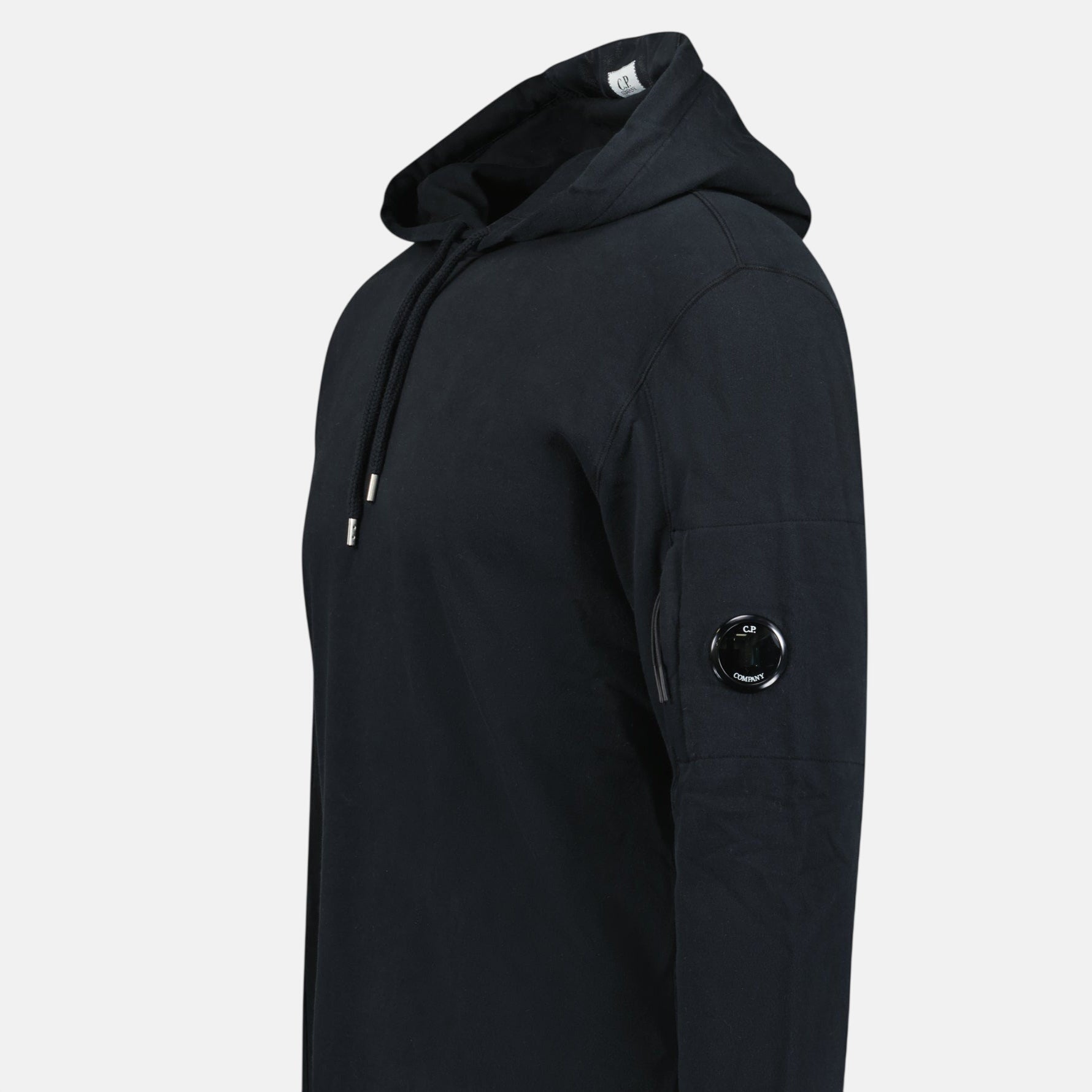 CP Company Hooded Lens Light Fleece Sweatshirt Black - northern threads