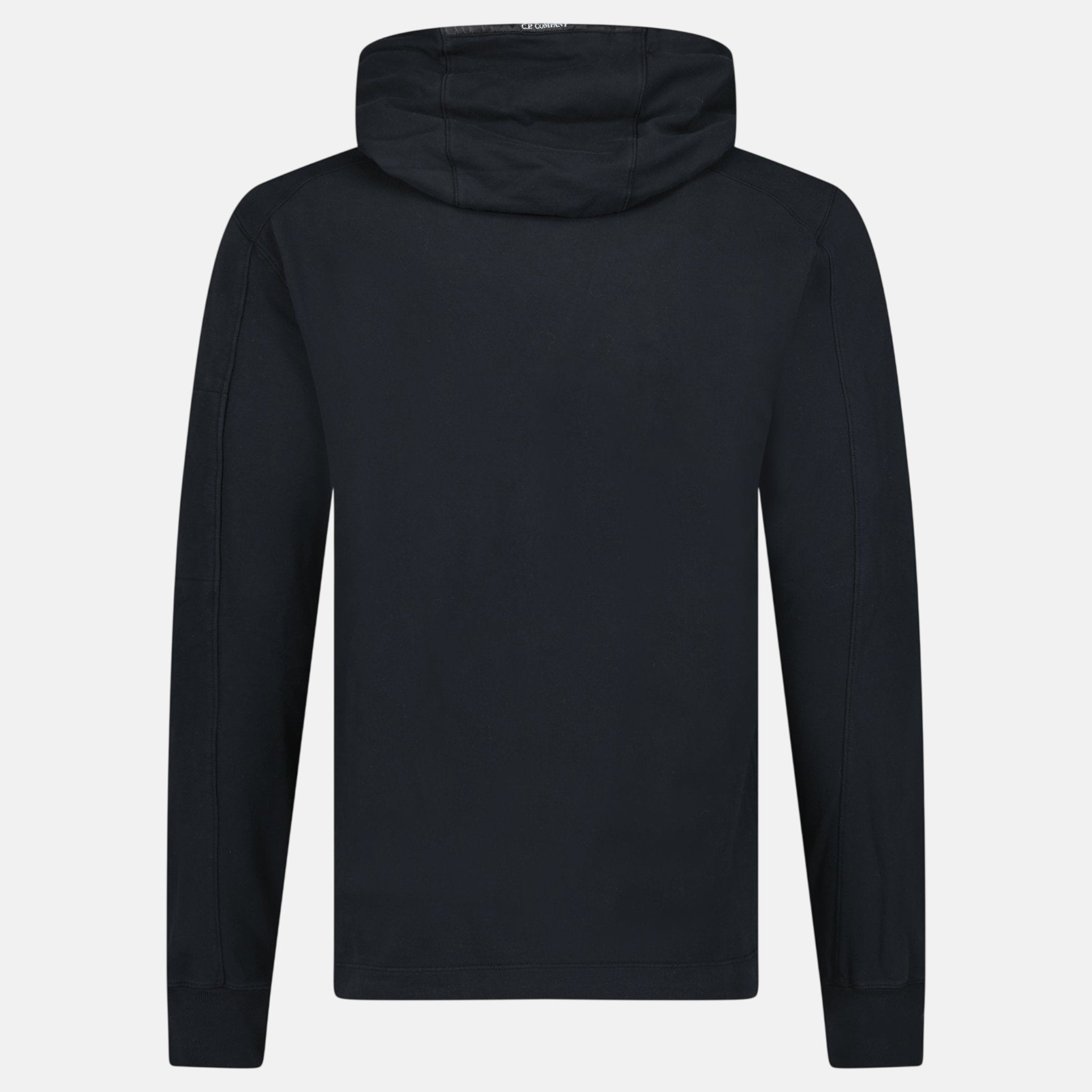 CP Company Hooded Lens Light Fleece Sweatshirt Black - northern threads