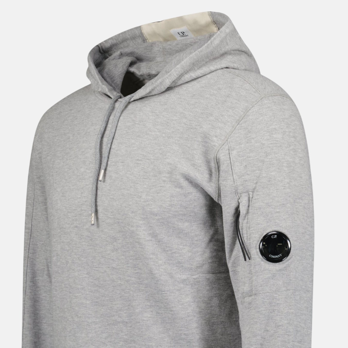 CP Company Hooded Lens Light Fleece Sweatshirt Grey - northern threads