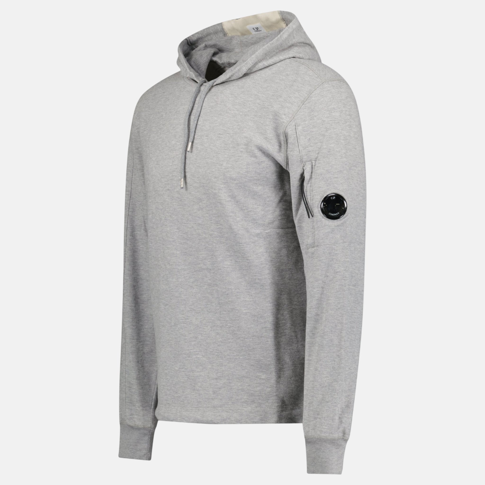 CP Company Hooded Lens Light Fleece Sweatshirt Grey - northern threads