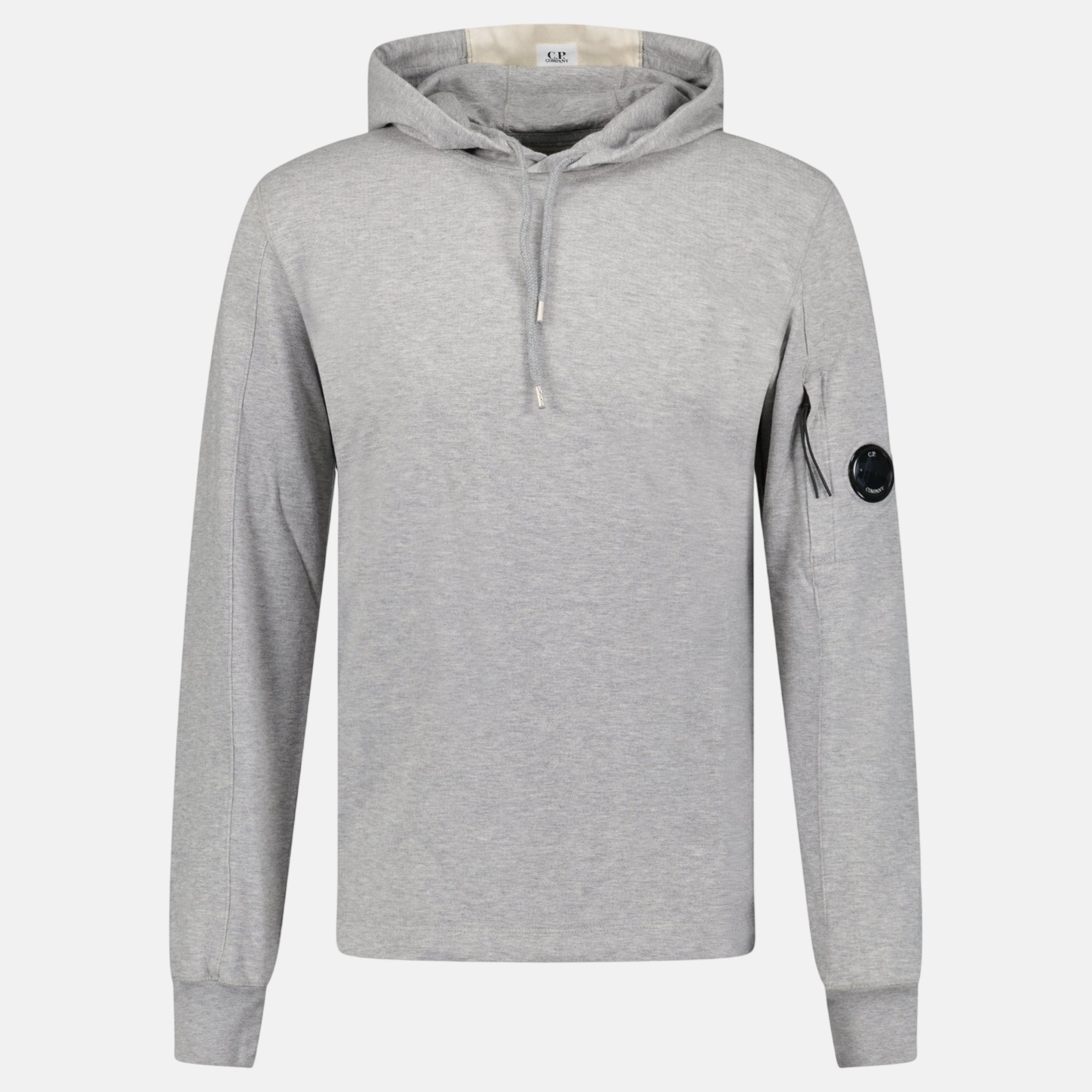 CP Company Hooded Lens Light Fleece Sweatshirt Grey - C7 - northern threads uk