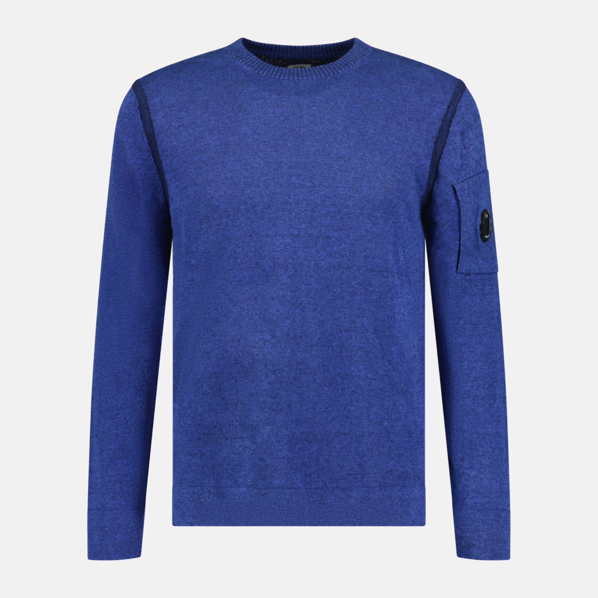 CP Company Knit Arm Lens Sweatshirt Blue - C65 - northern threads uk