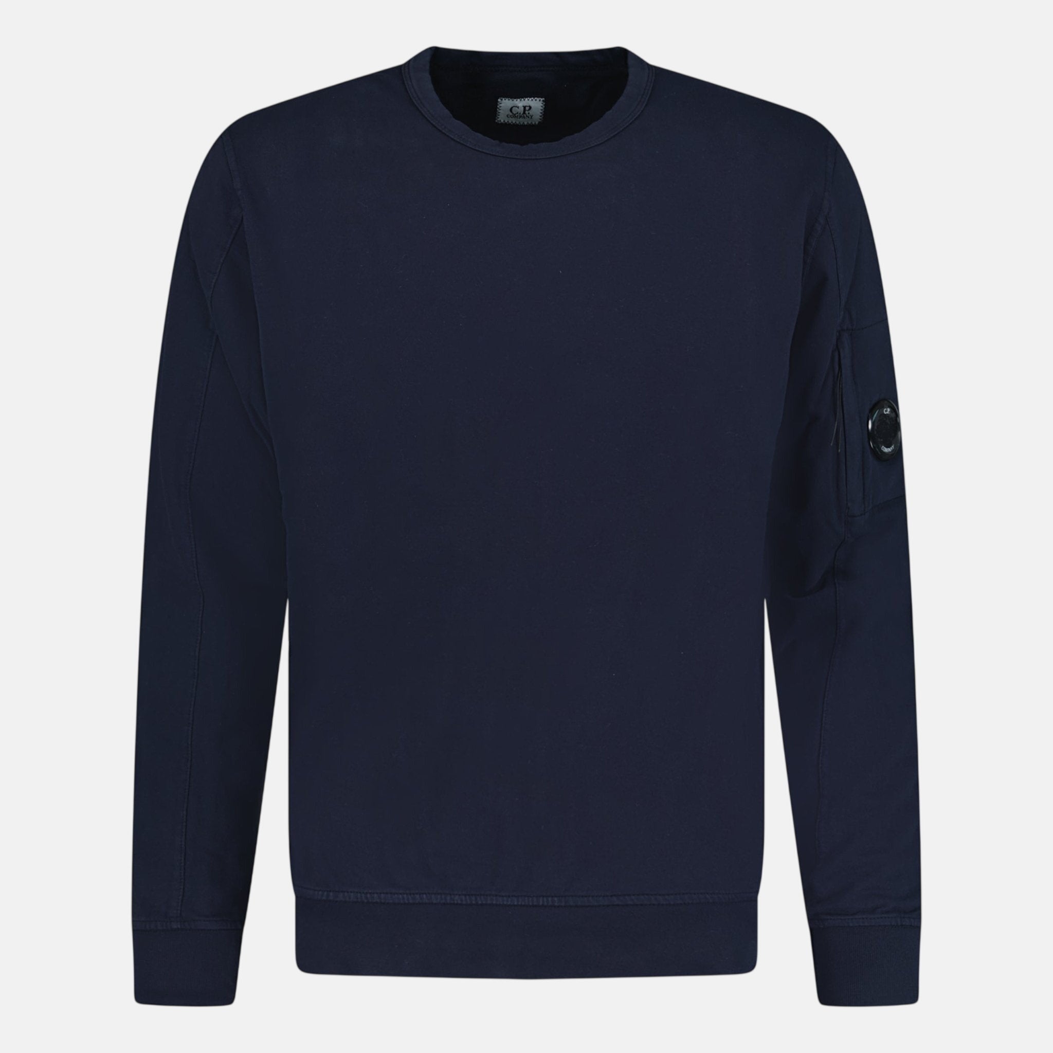 CP Company Lens Light Fleece Crewneck Sweatshirt Navy - C47 - northern threads uk