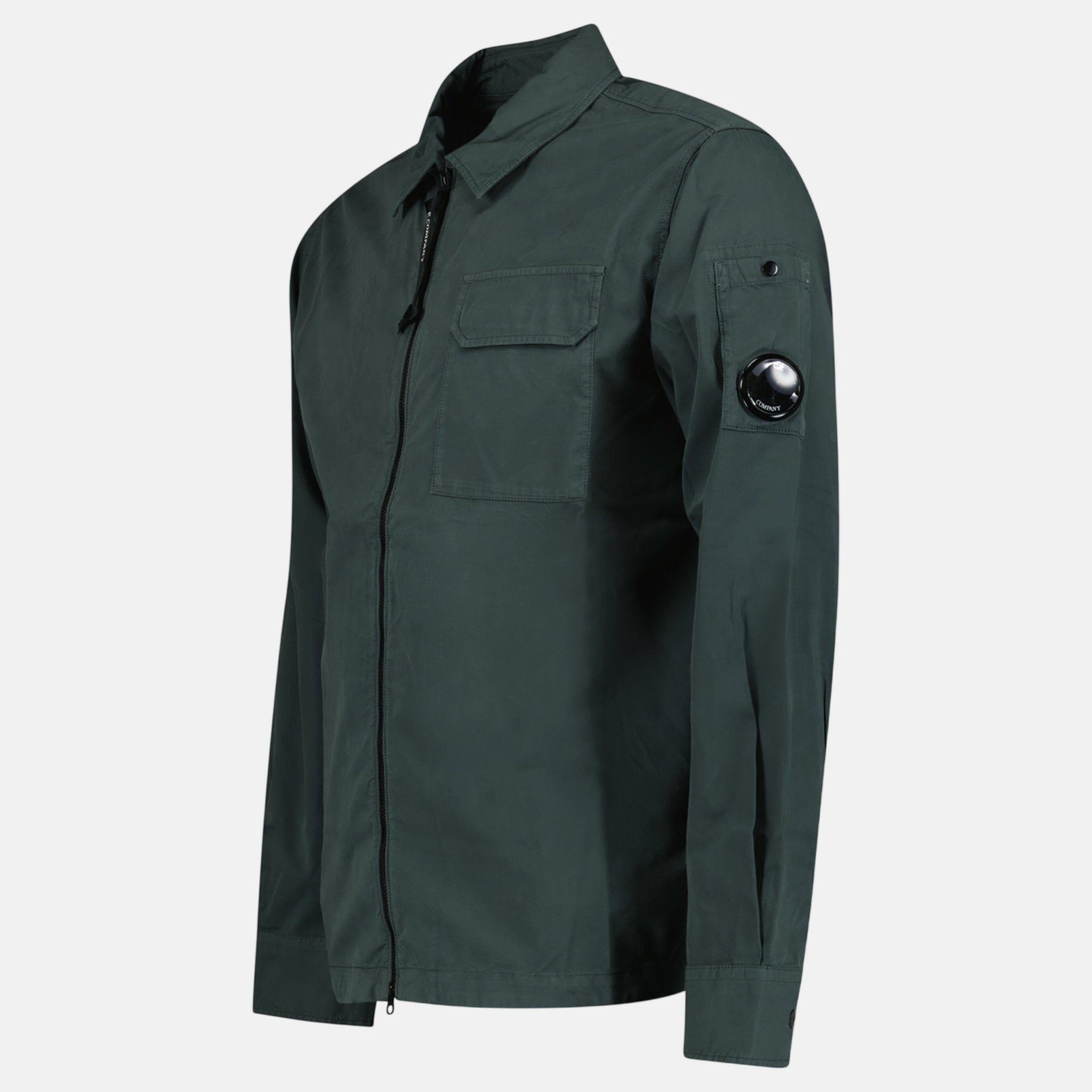 CP Company Lens Zip - Up Overshirt Dark Shadow - F40 - northern threads uk