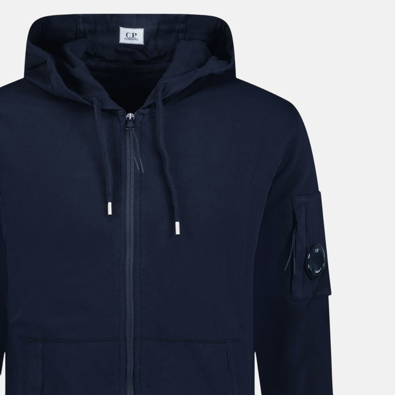 CP Company Light Fleece Lens Zip Hoodie Navy - O14 - northern threads uk