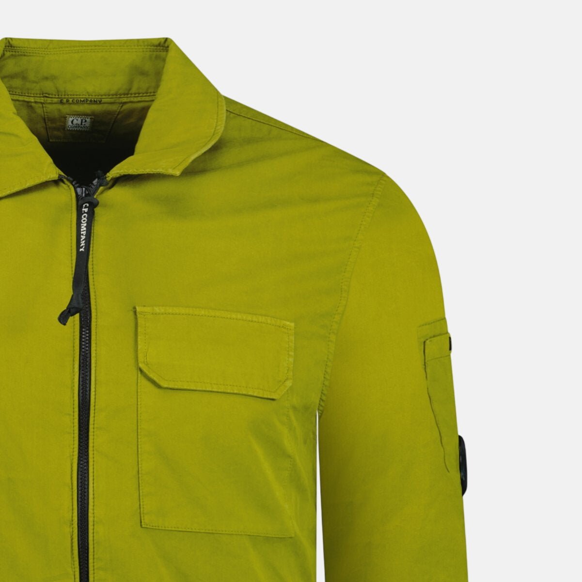 CP Company Long Sleeve Zip Up Overshirt Olive Green - northern threads
