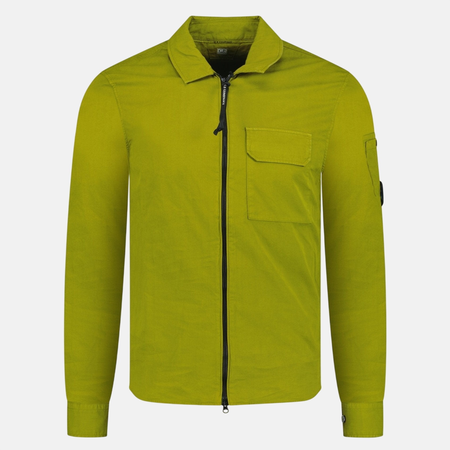 CP Company Long Sleeve Zip Up Overshirt Olive Green - C40 - northern threads uk
