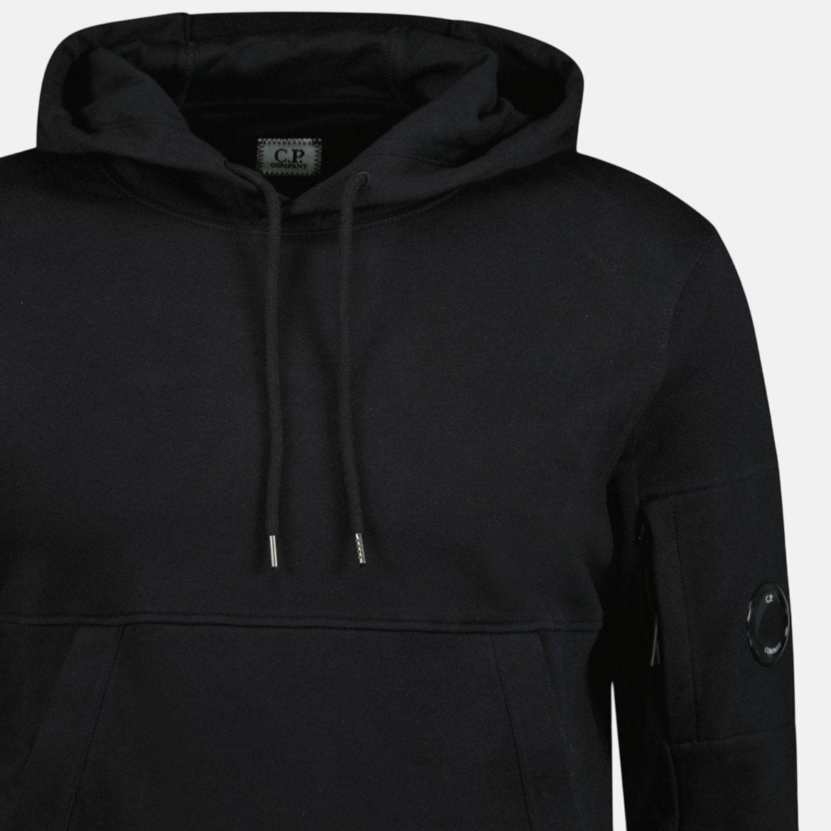 CP Company Micro Lens Diagonal Raised Hoodie Black - O3 - northern threads uk