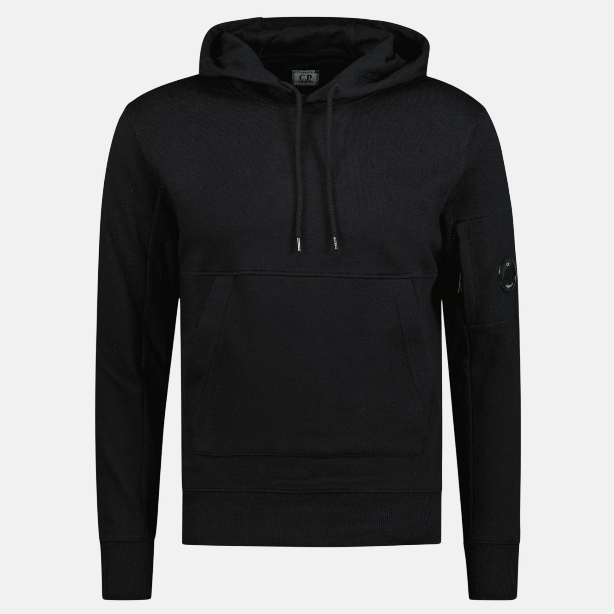 CP Company Micro Lens Diagonal Raised Hoodie Black - O3 - northern threads uk