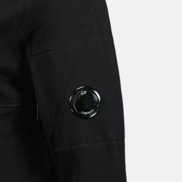 CP Company Micro Lens Diagonal Raised Hoodie Black - O3 - northern threads uk