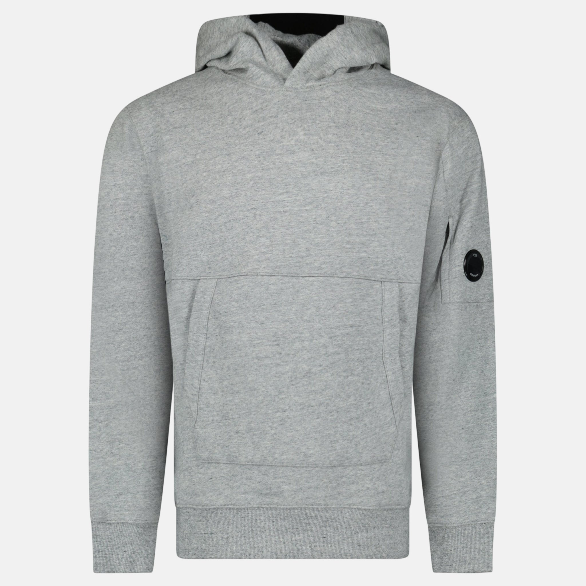 CP Company Micro Lens Diagonal Raised Hoodie Grey Stone - C79 - northern threads uk