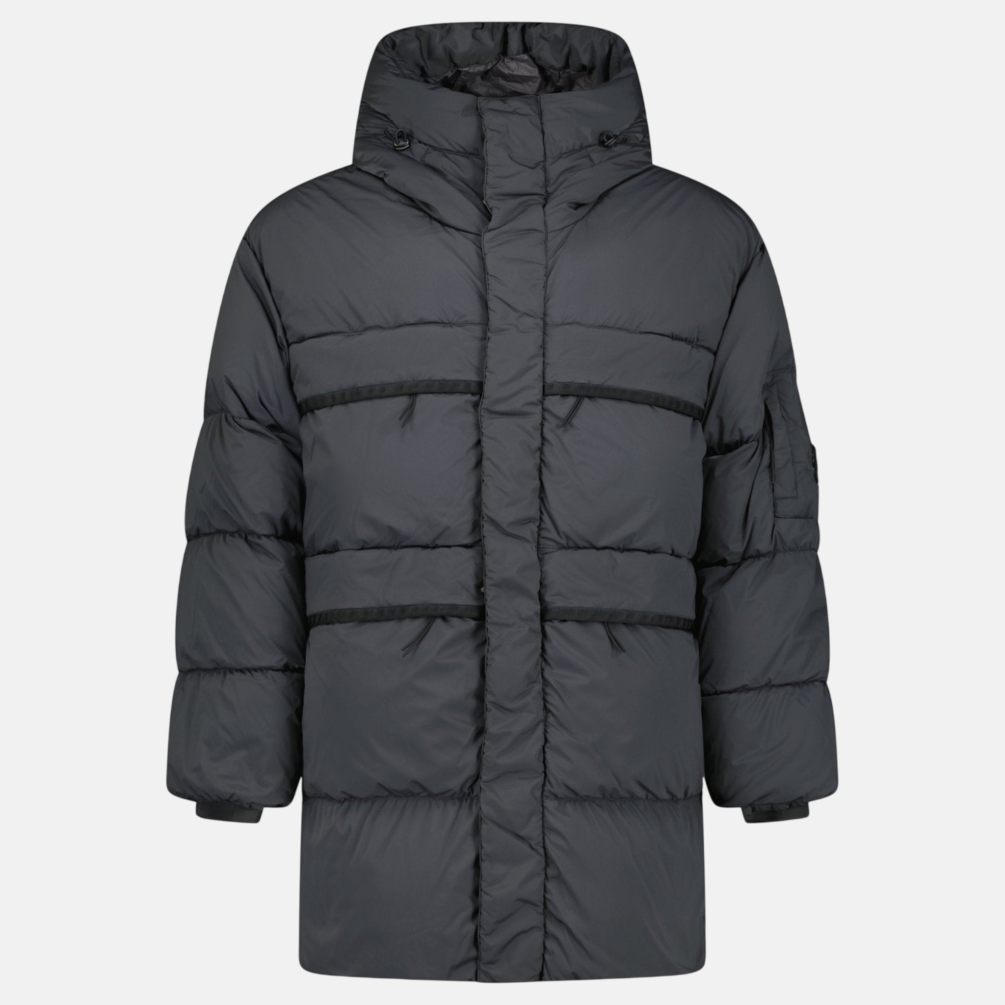 CP Company Nycra - R Hooded Long Down Jacket Dark Shadow - sku-57918707499389 - northern threads uk