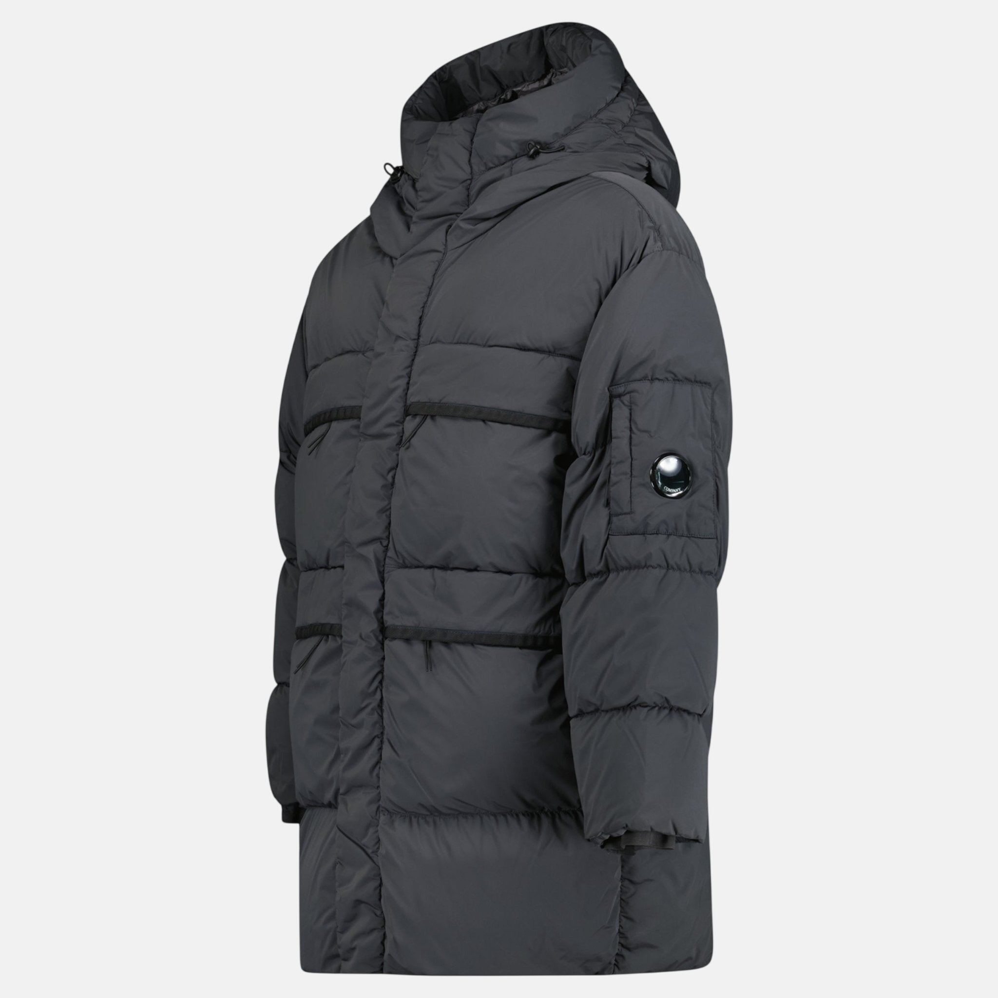CP Company Nycra - R Hooded Long Down Jacket Dark Shadow - sku-57918707499389 - northern threads uk