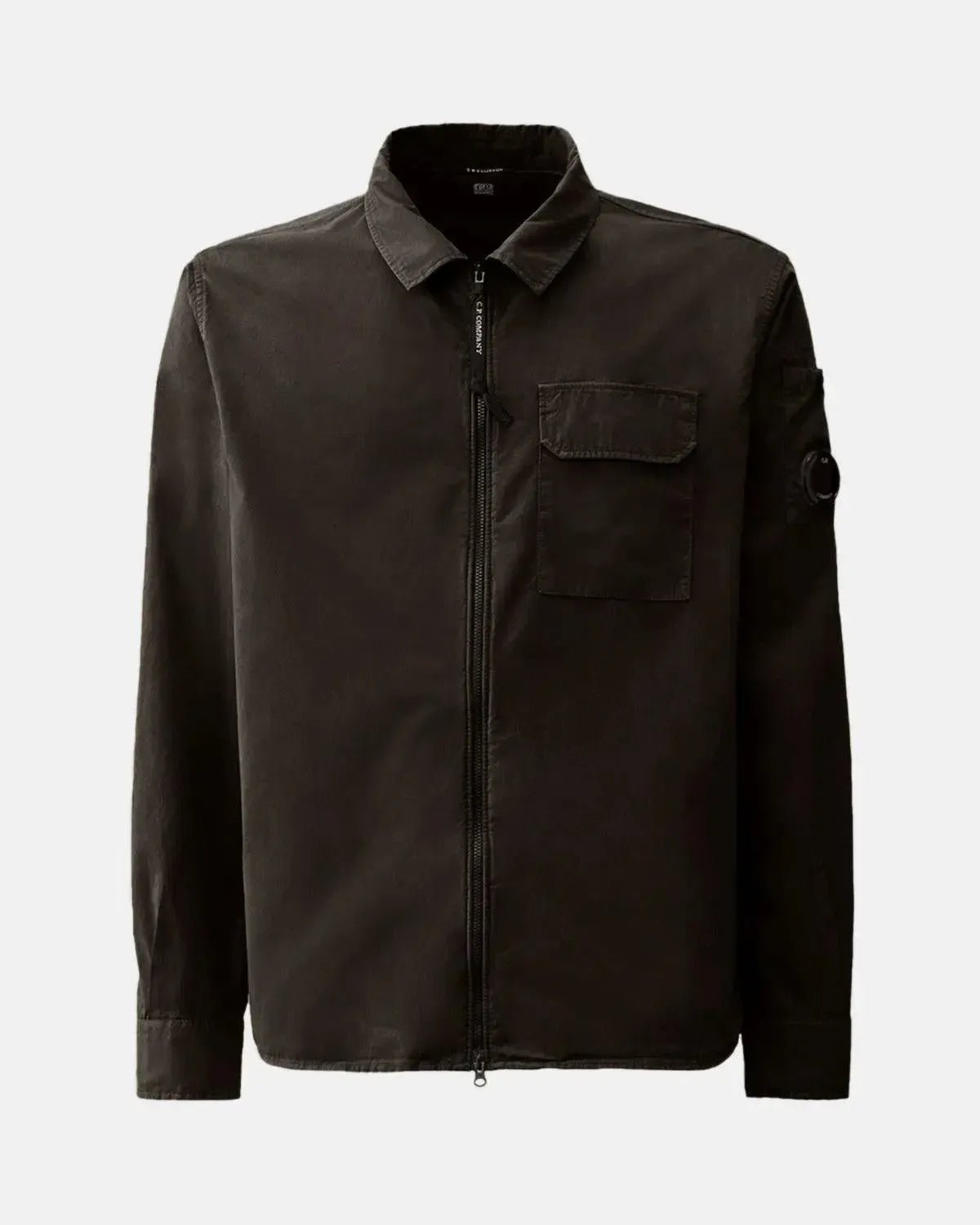 CP COMPANY ORGANIC GABARDINE ZIPPED OVERSHIRT BLACK - northern threads