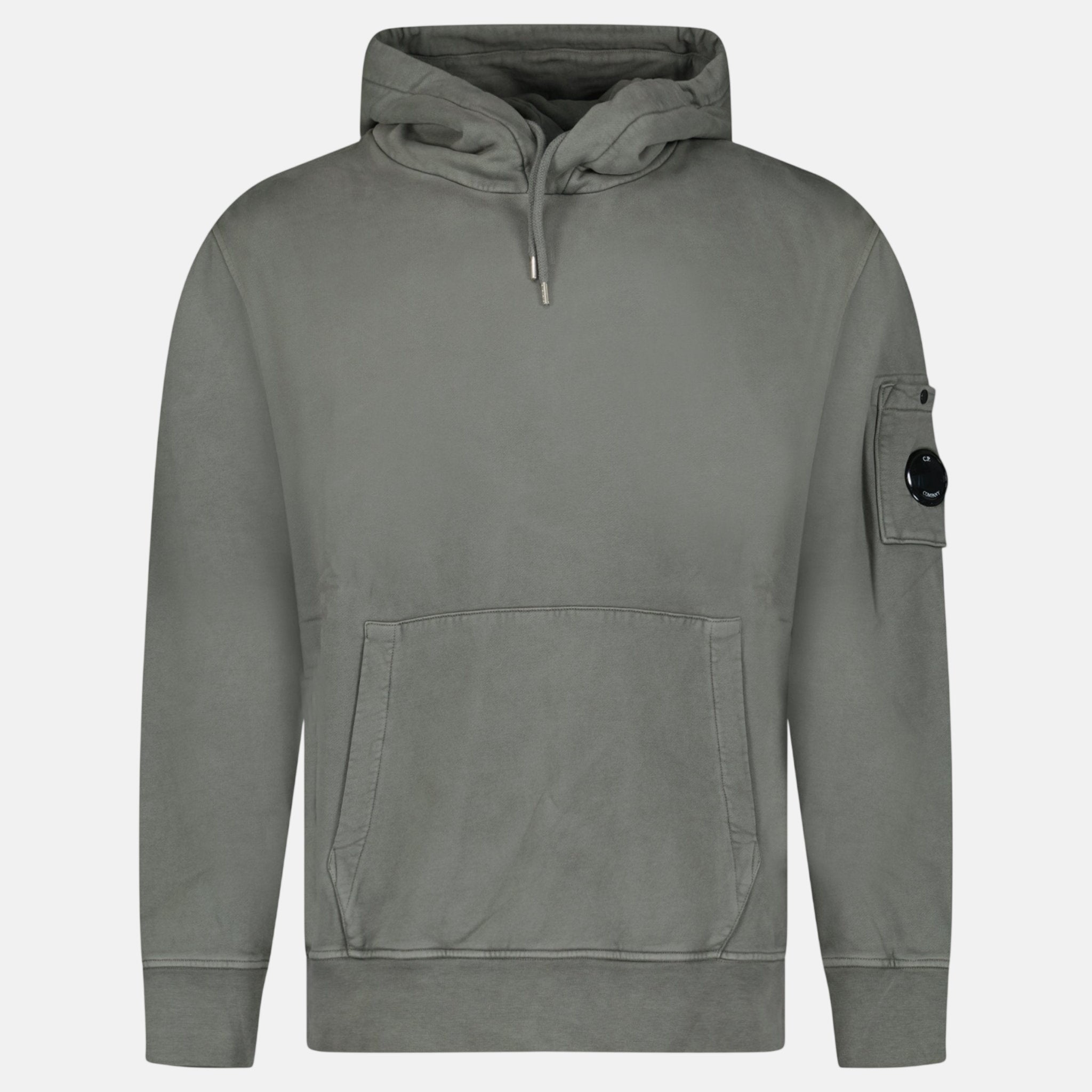 CP Company Pocket Lens Diagonal Emerized Hoodie Gunmetal - C79 - northern threads uk