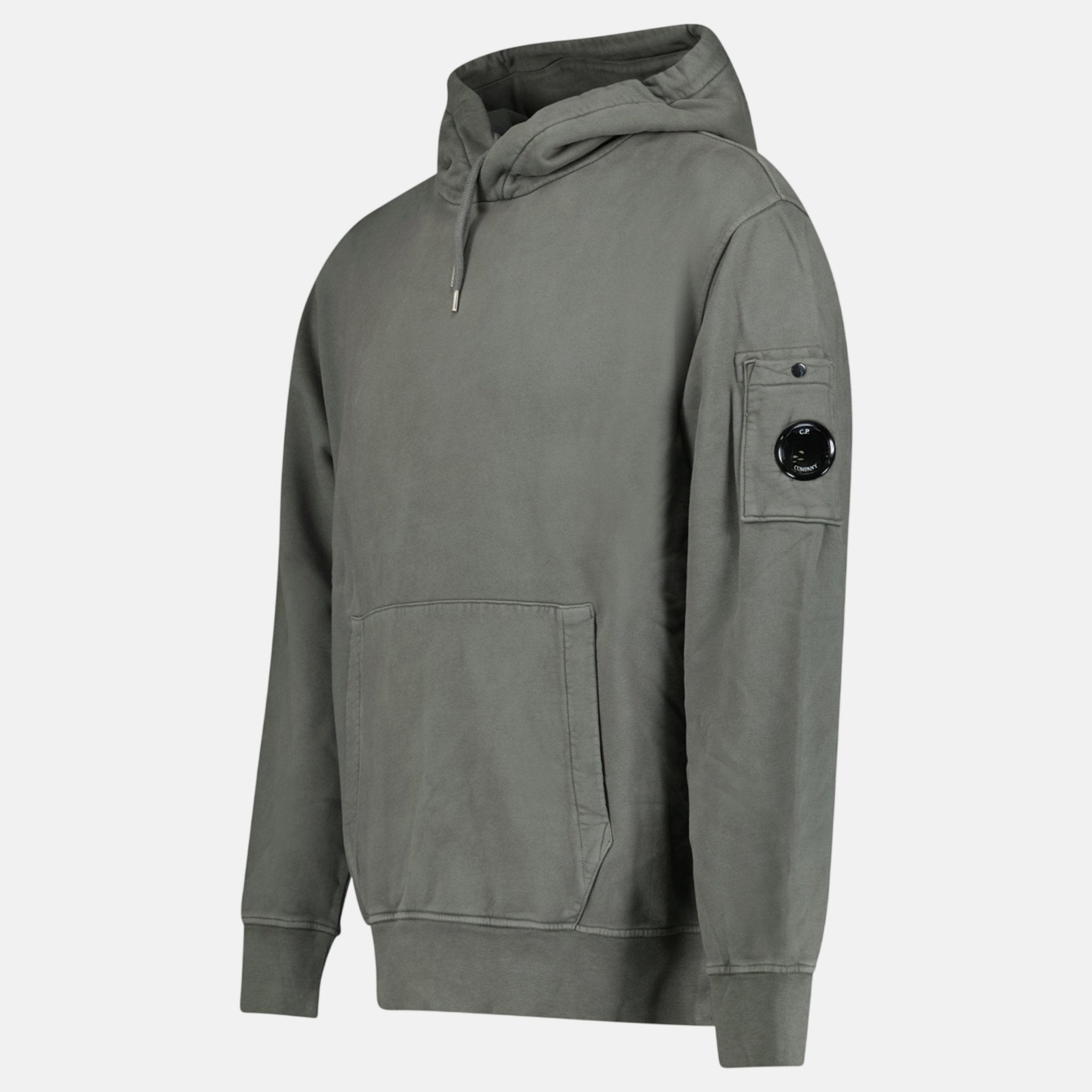 CP Company Pocket Lens Diagonal Emerized Hoodie Gunmetal - C79 - northern threads uk