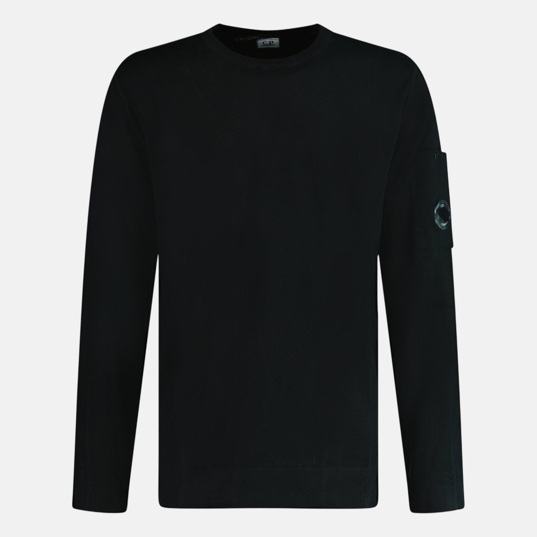 CP Company Sea Island Knitted Lens Sweatshirt Black - B16 - northern threads uk