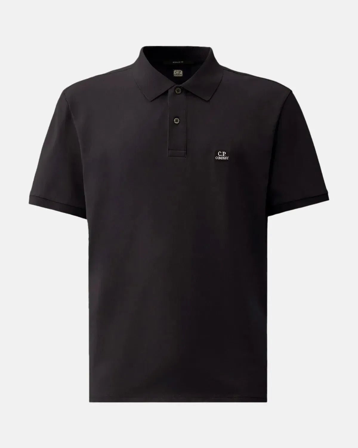 CP Company Stretch Piquet Short Sleeve Polo Total Eclipse | Northern Threads Designer Menswear
